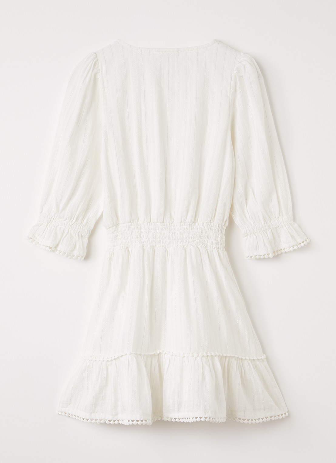 AI&KO Brecht jurk met lurex - voorkant 3 wit