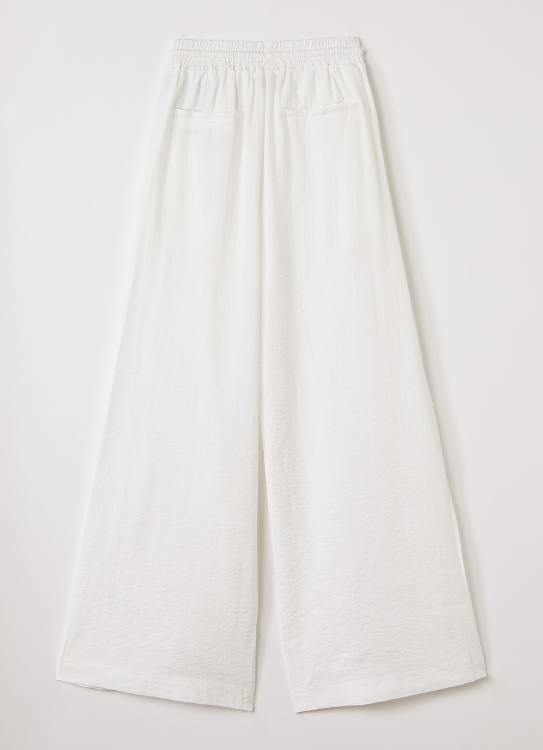 AI&KO Carly wide fit broek met elastische band - voorkant 3 gebroken wit