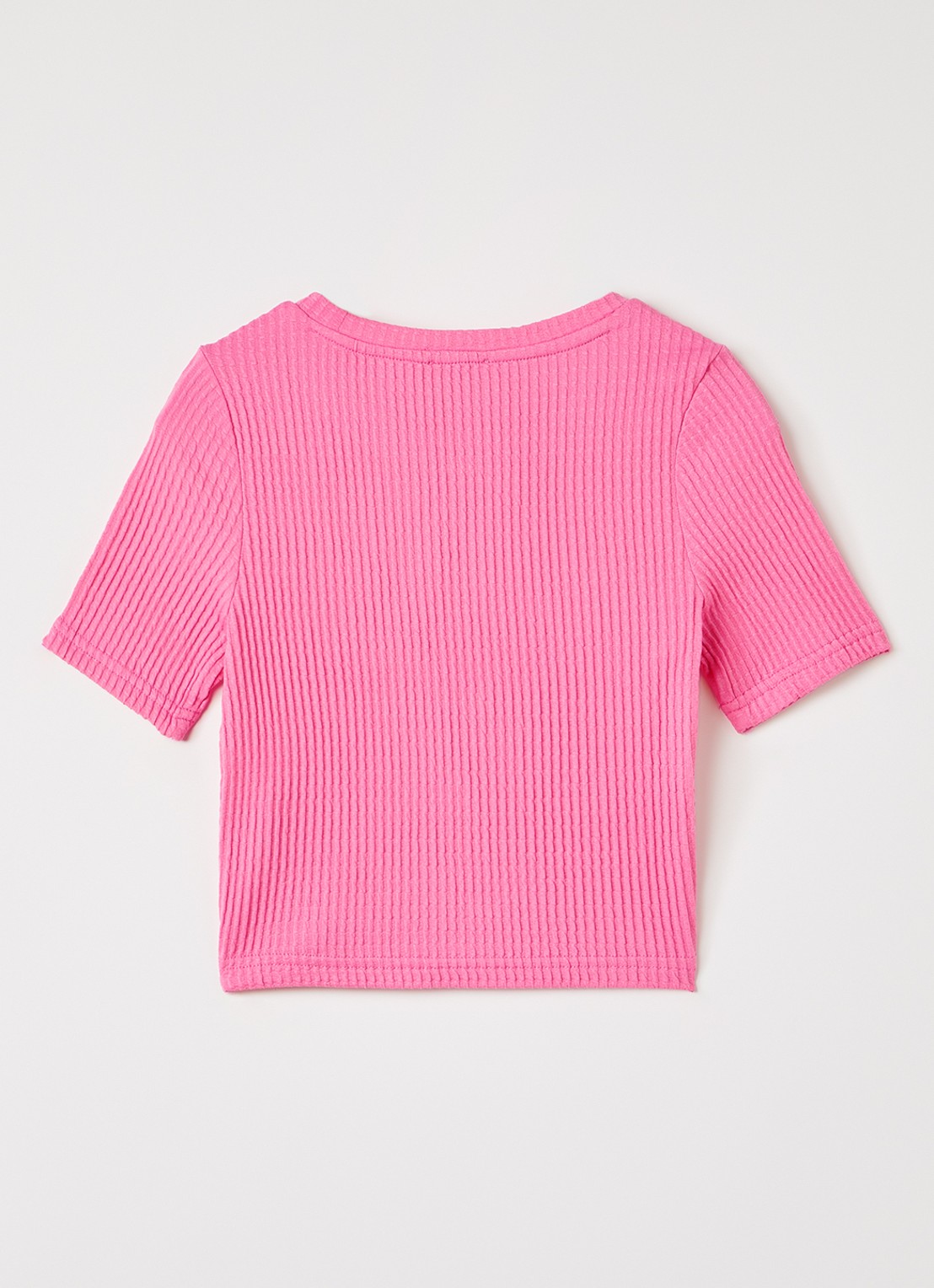AI&KO Famke T-shirt met ribstructuur - voorkant 2 roze