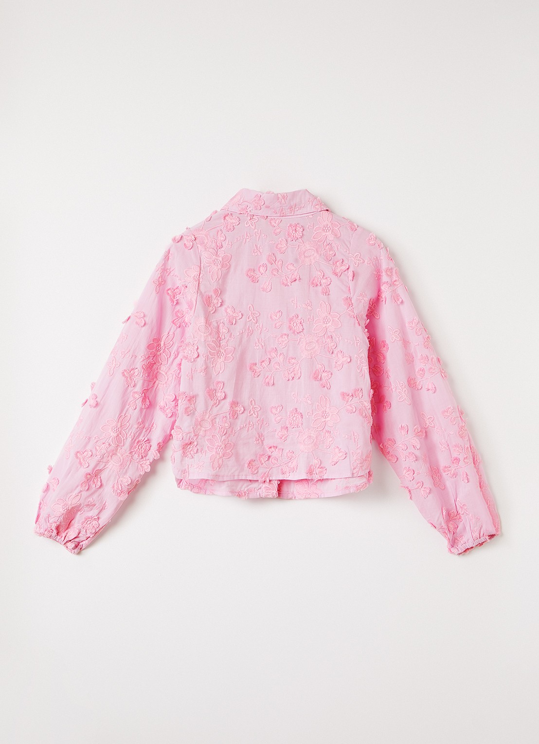 AI&KO Lien blouse met bloemborduring - voorkant 3 roze