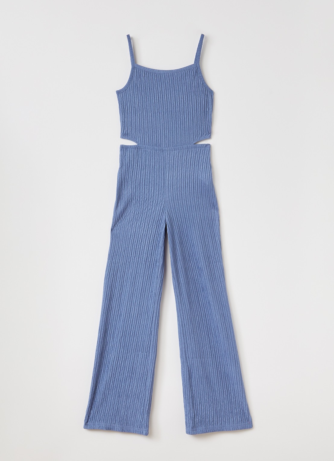 AI&KO Melory loose fit jumpsuit  - voorkant staalblauw