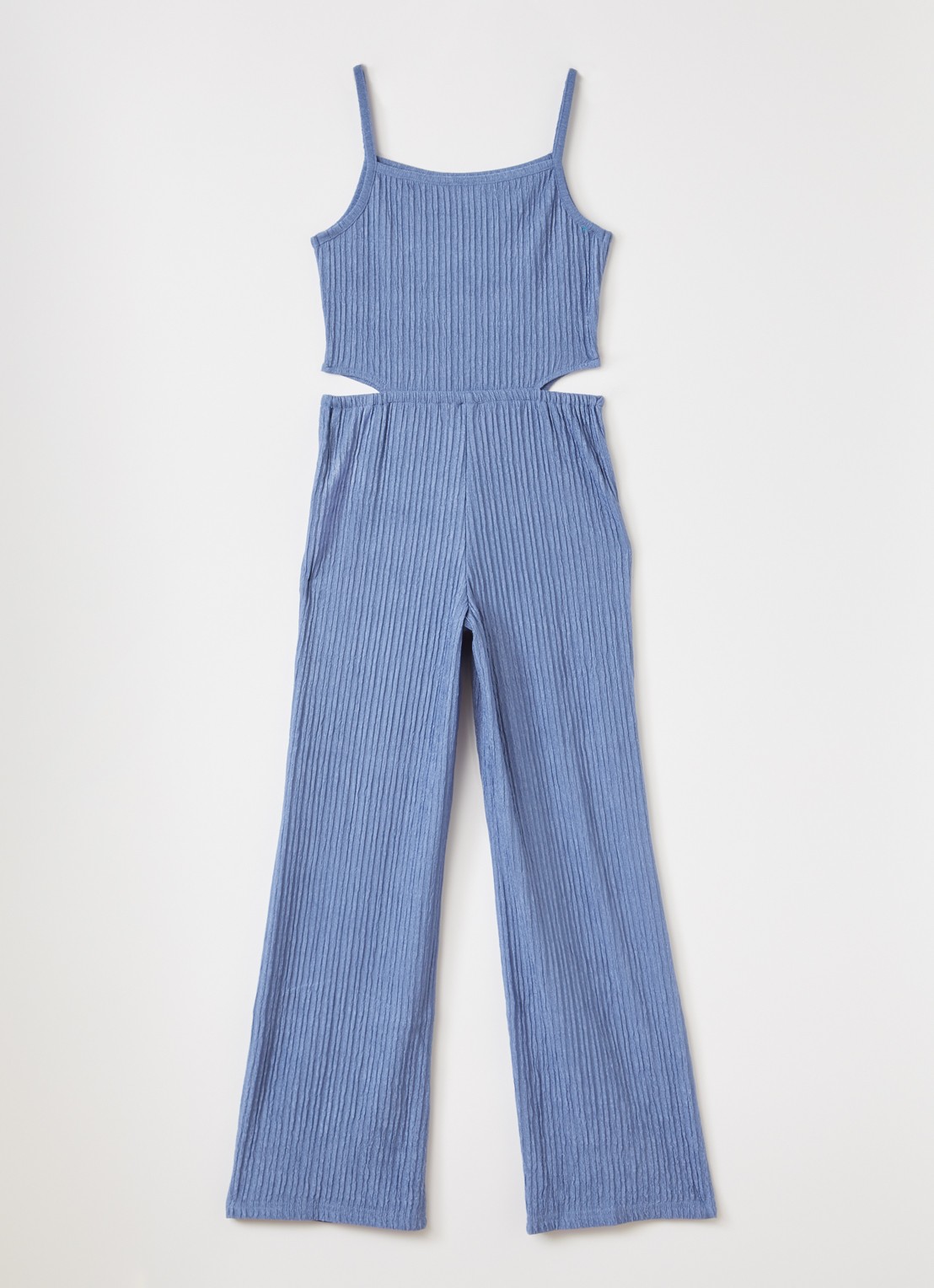 AI&KO Melory loose fit jumpsuit  - voorkant 2 staalblauw