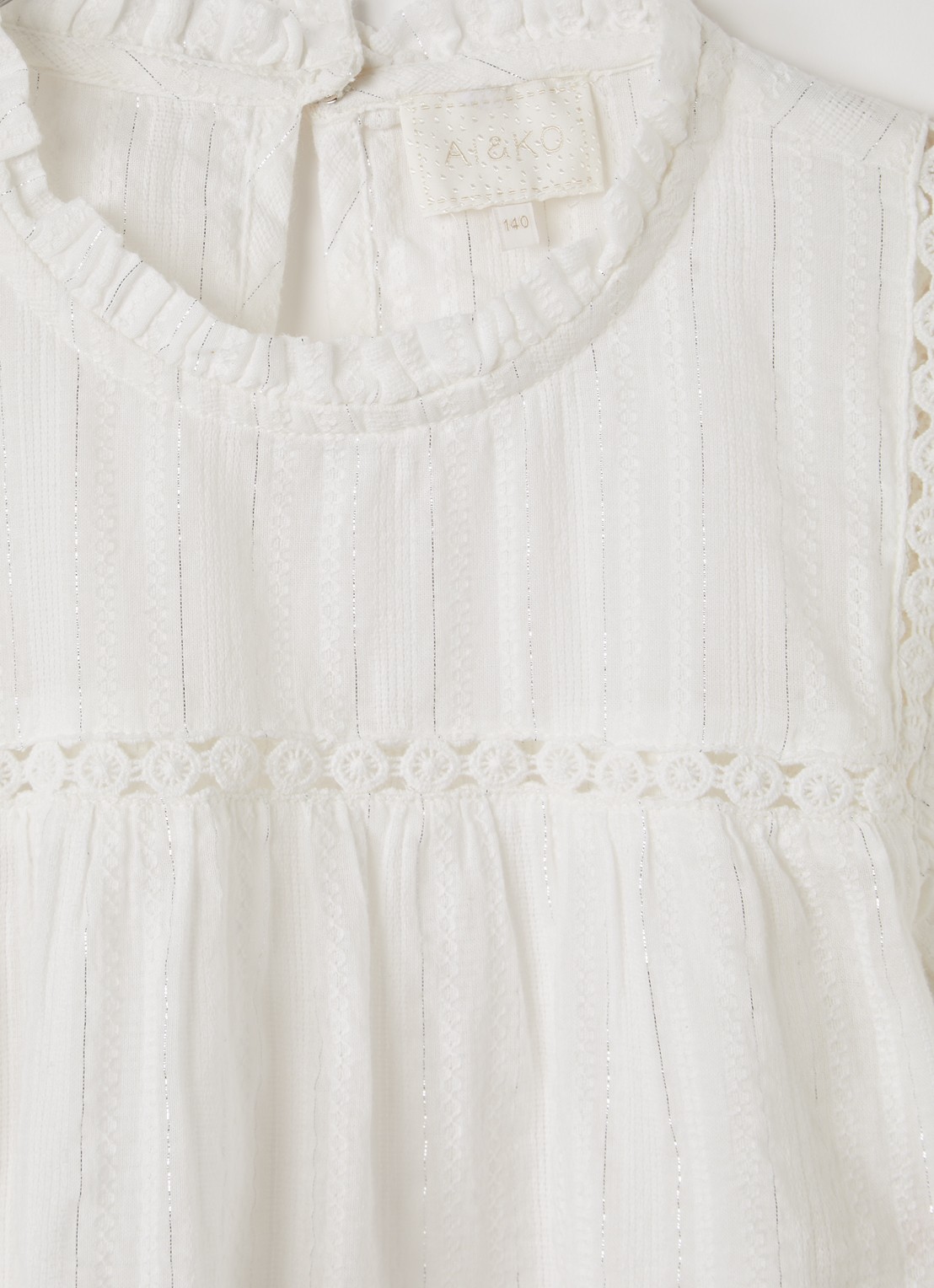 AI&KO Ylenia jurk met lurex - detail gebroken wit