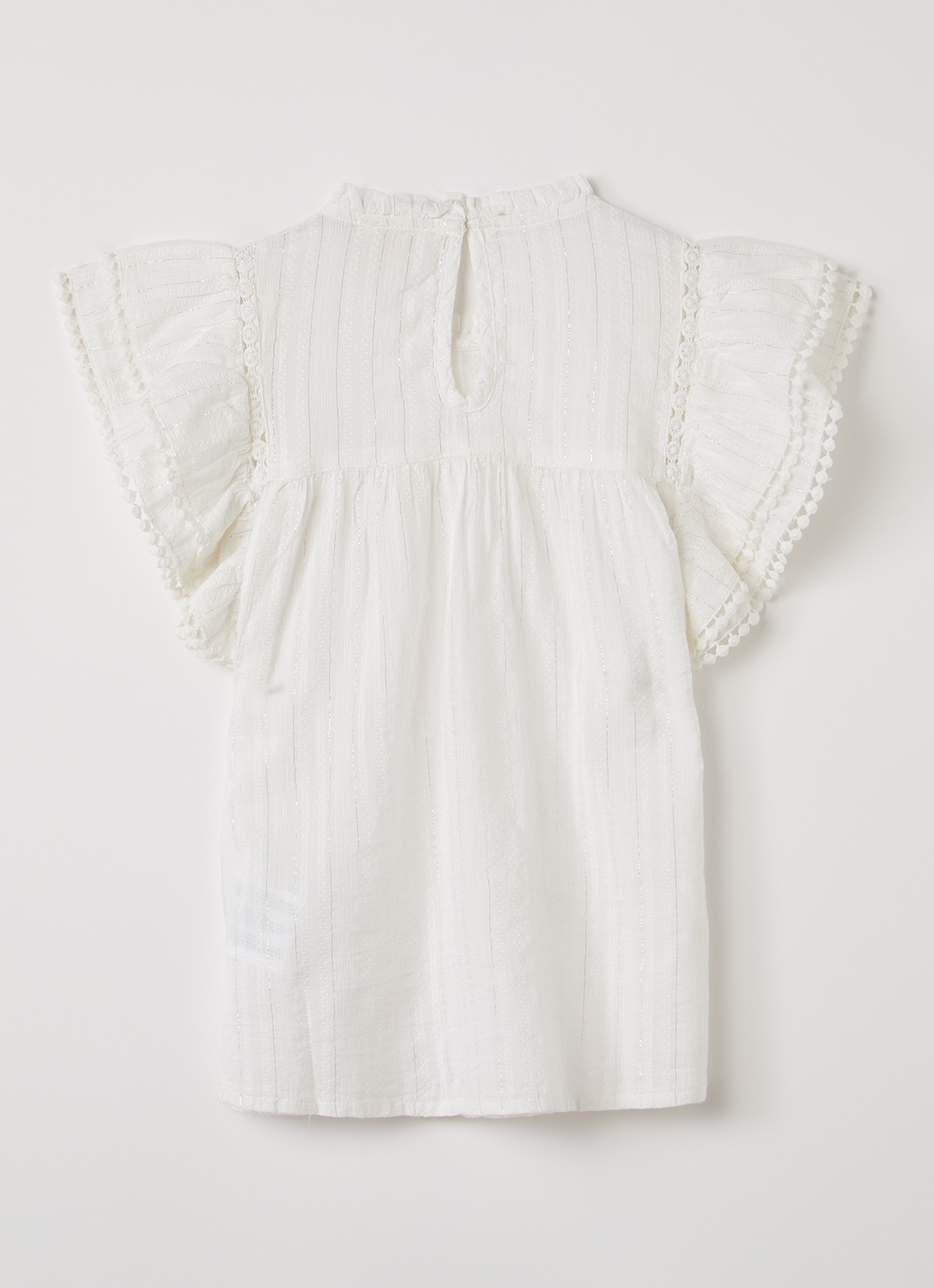 AI&KO Ylenia jurk met lurex - voorkant 3 gebroken wit