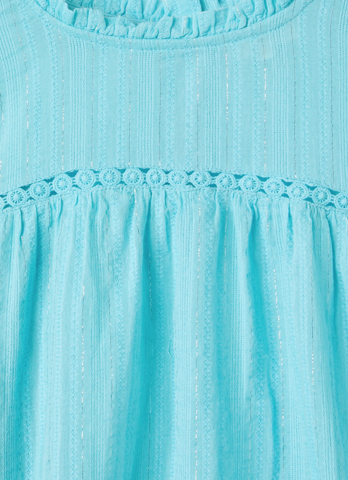 AI&KO Ylenia jurk met lurex - detail 3 turquoise