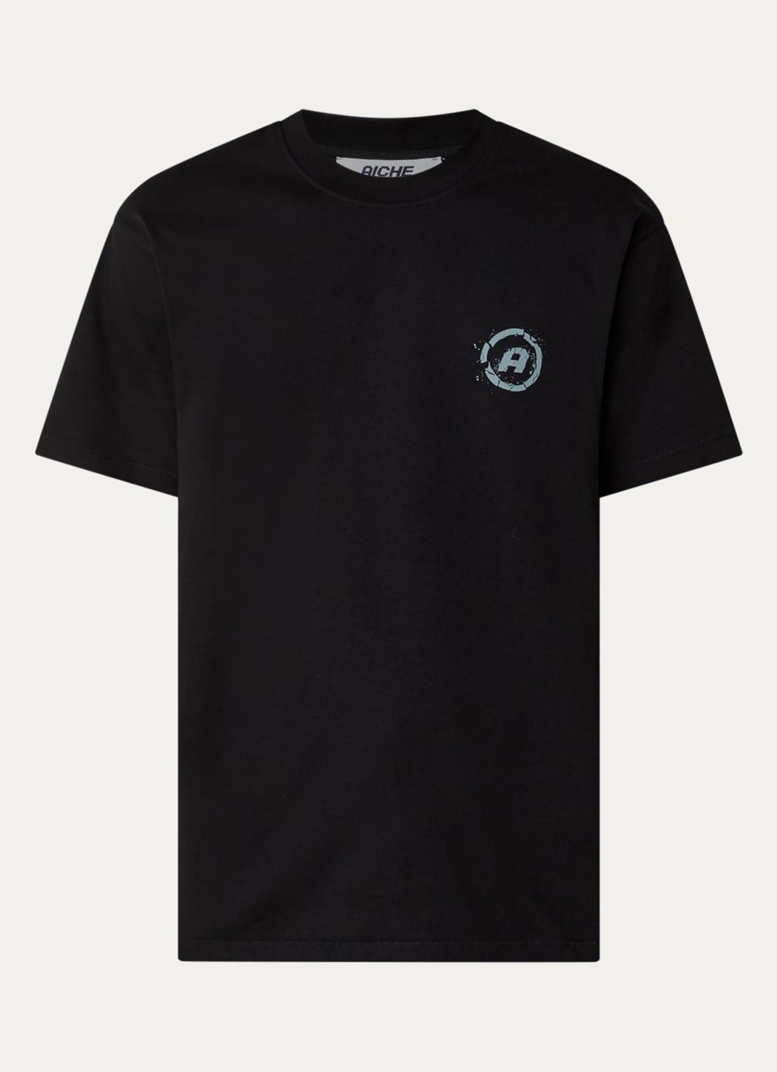 Aiche Broken Pieces T-shirt met logo- en backprint - voorkant 3 zwart