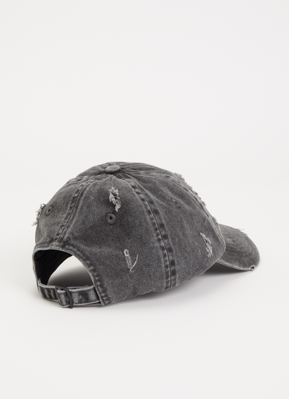 Aiche Destroyed pet van denim met logo - detail zwart