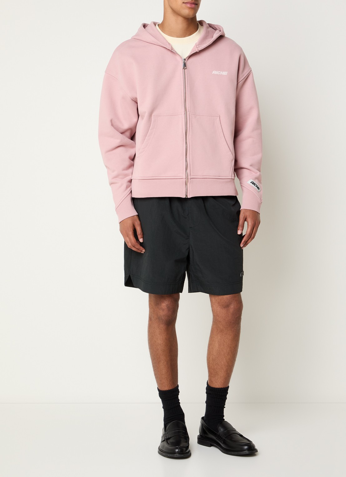 Aiche Sweatvest met logo - voorkant 2 roze