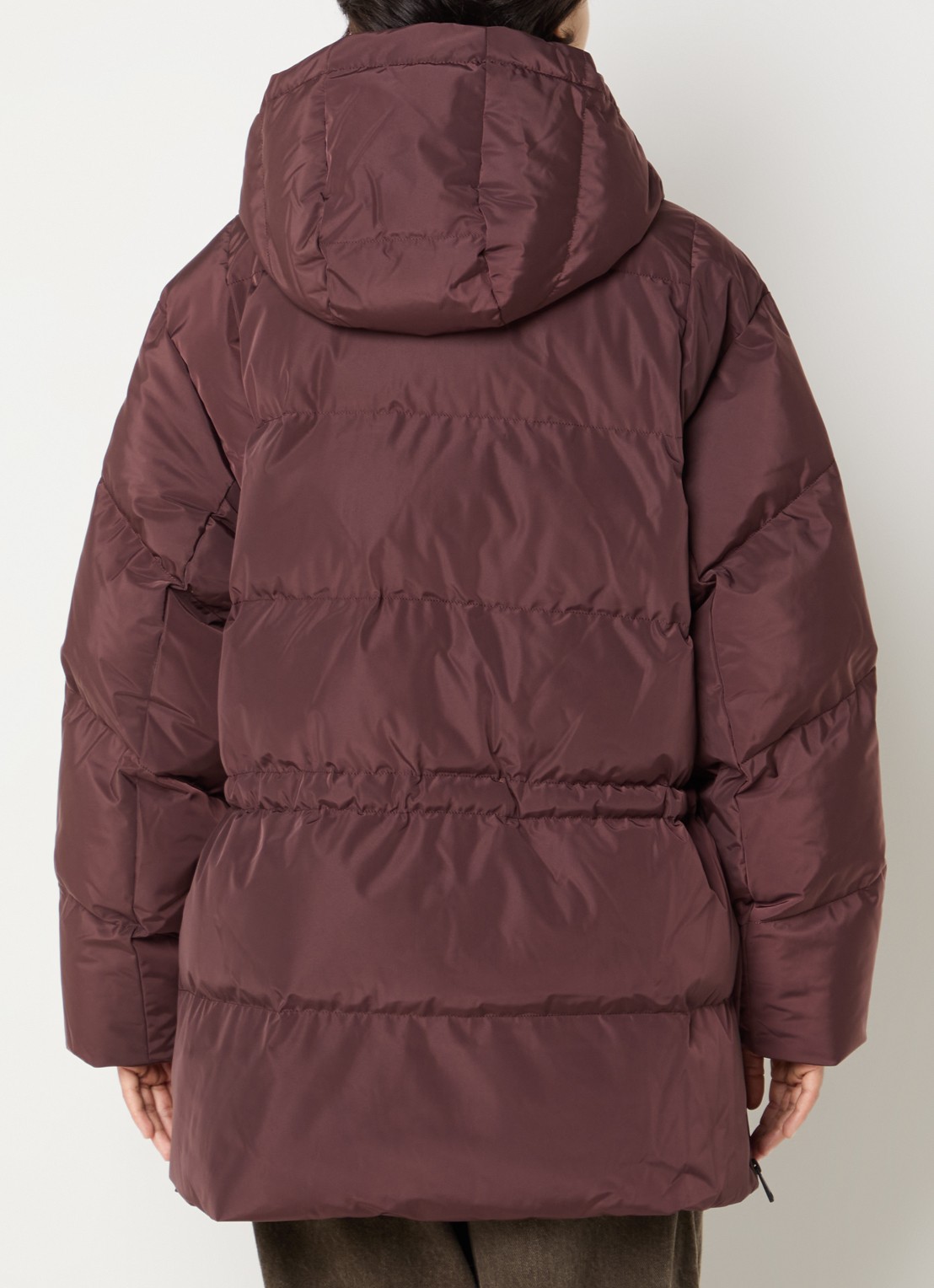 Airforce Ada puffer jas met capuchon en trekkoord - achterkant 2 chocoladebruin