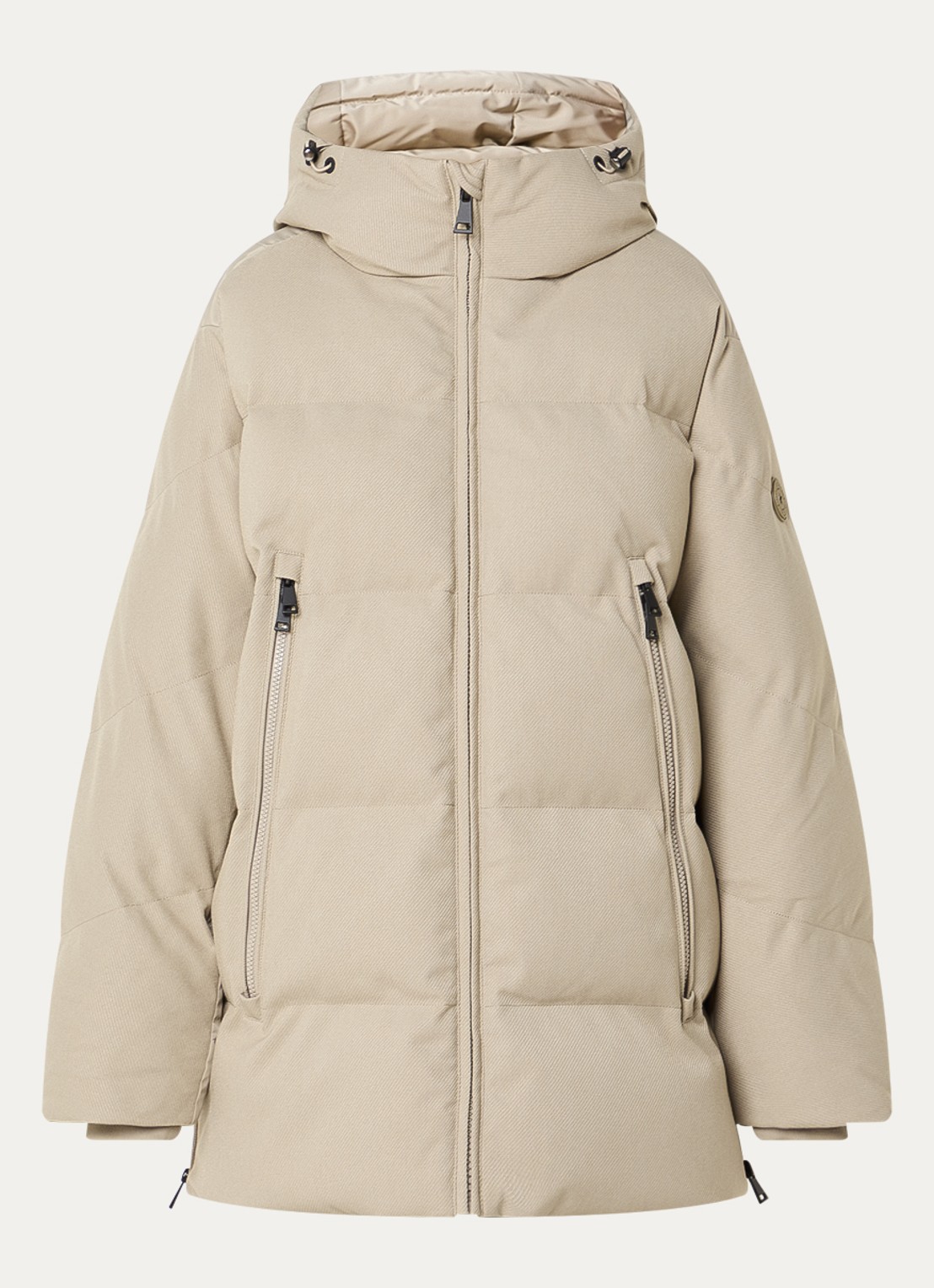 Airforce Ada puffer jas met capuchon en trekkoord - voorkant 3 creme