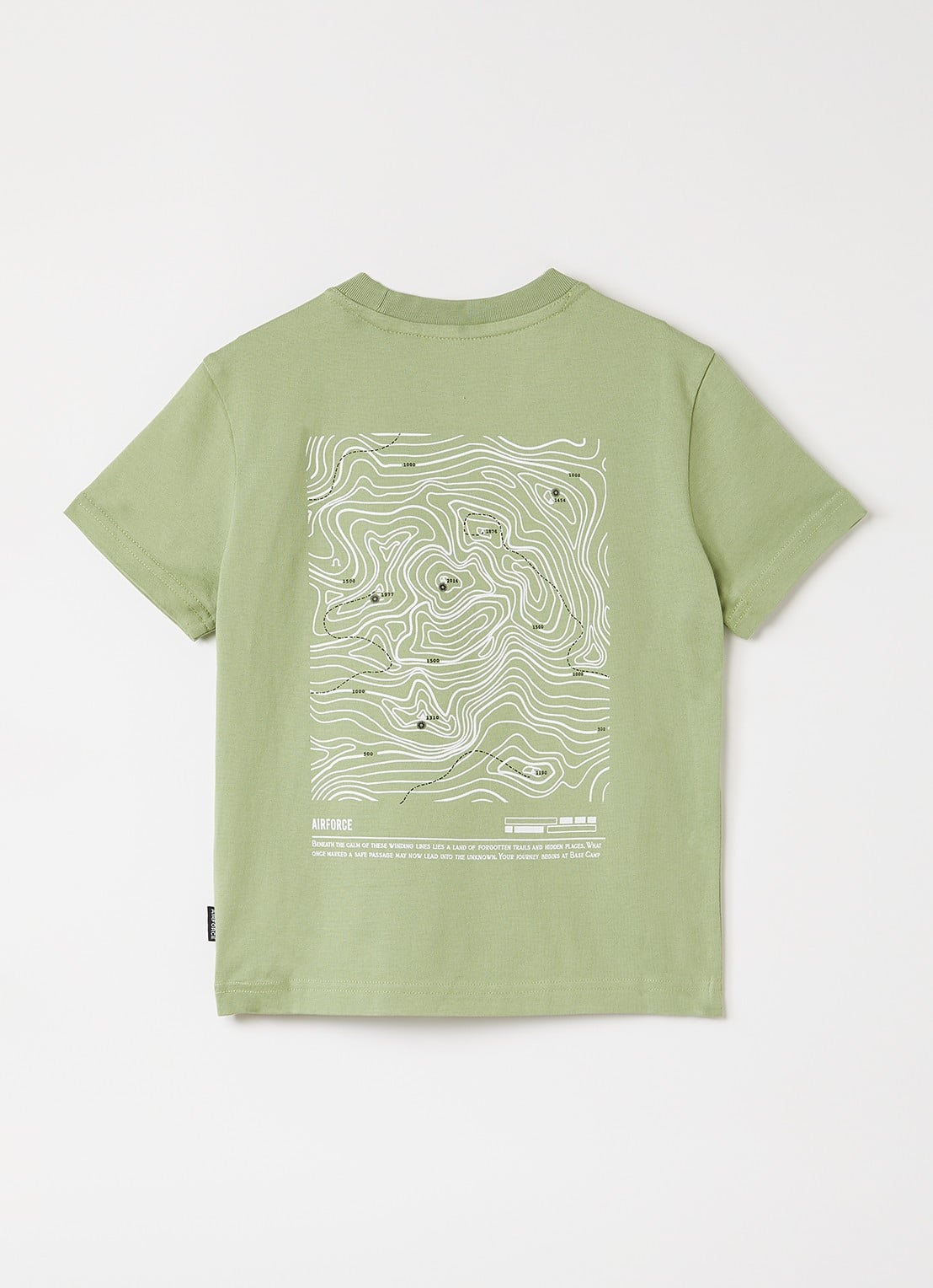 Airforce Altitude T-shirt met logo- en backprint - voorkant 2 lichtgroen