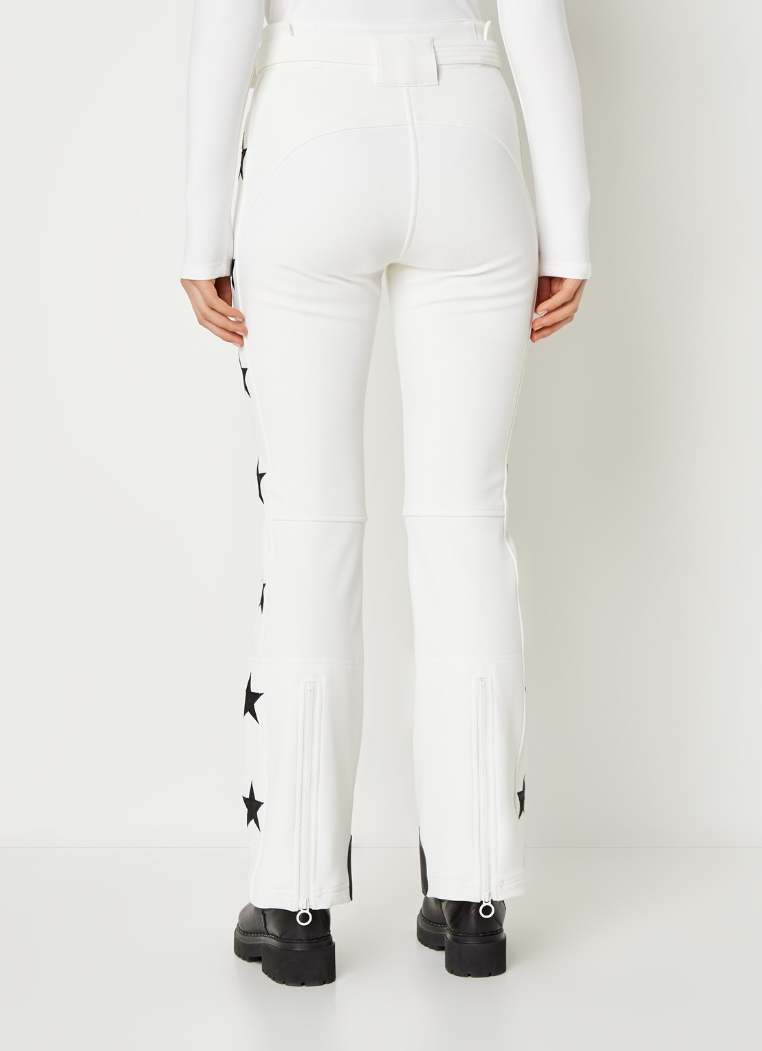 Airforce Aspen Star high waist flared fit skibroek met ceintuur - achterkant wit