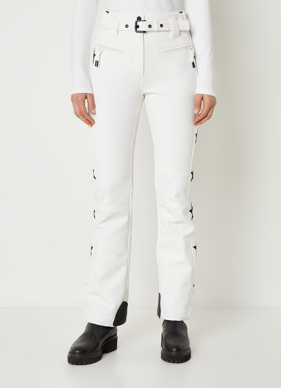 Airforce Aspen Star high waist flared fit skibroek met ceintuur - detail 4 wit