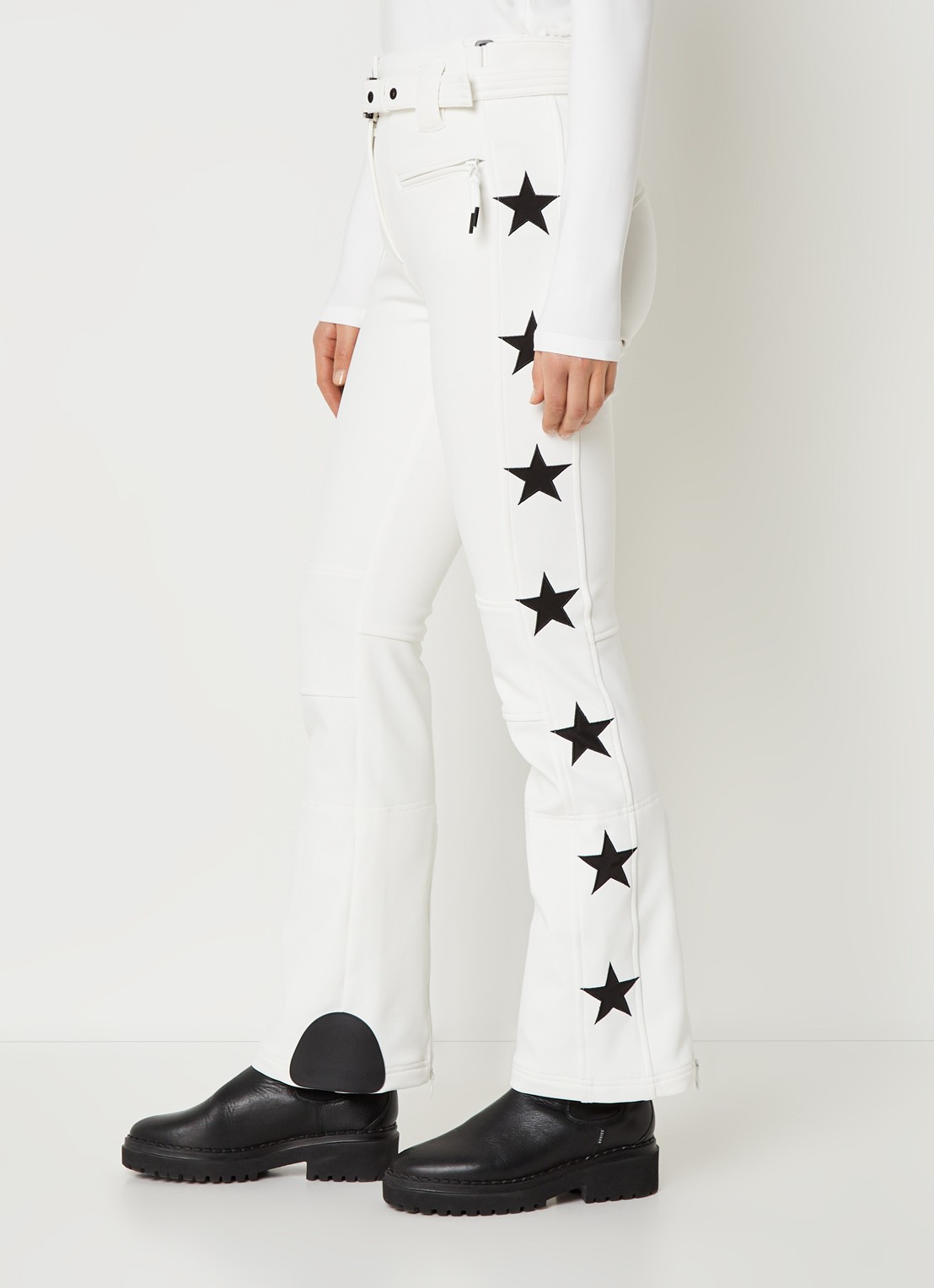 Airforce Aspen Star high waist flared fit skibroek met ceintuur - detail 5 wit
