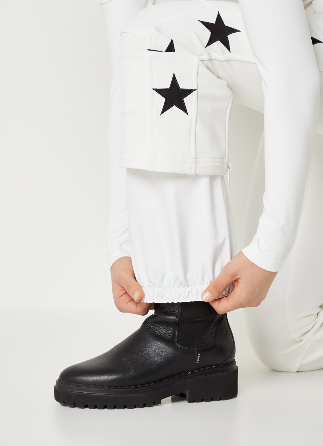 Airforce Aspen Star high waist flared fit skibroek met ceintuur - detail 6 wit