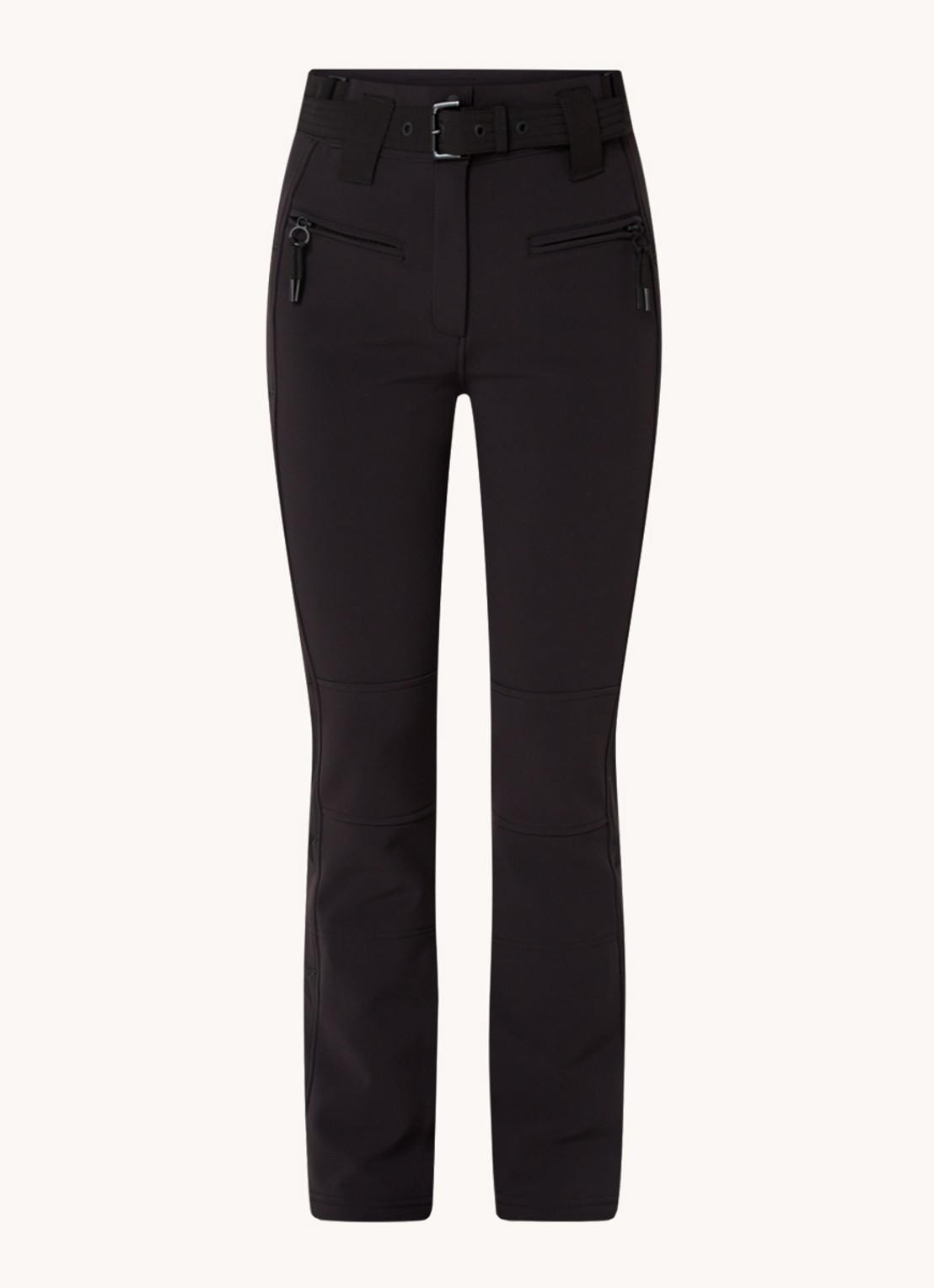 Airforce Aspen Star high waist flared fit skibroek met ceintuur - voorkant 6 zwart
