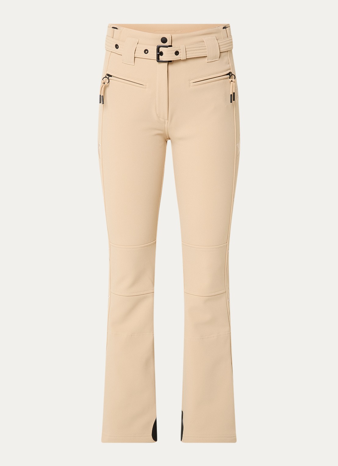 Airforce Aspen Star high waist flared fit skibroek met ceintuur - voorkant 6 creme