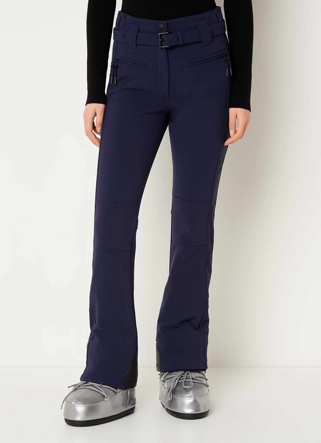Airforce Aspen Star high waist flared fit skibroek met ceintuur - detail 4 donkerblauw
