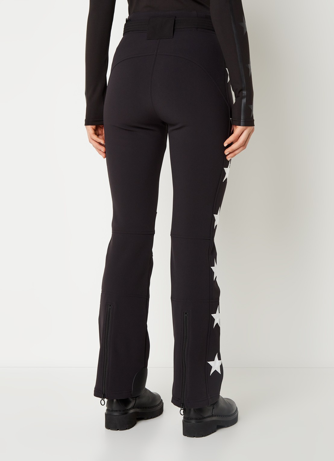 Airforce Aspen Star high waist flared fit skibroek met ceintuur - achterkant 5 diepzwart