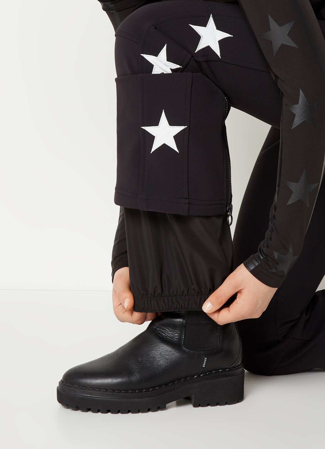 Airforce Aspen Star high waist flared fit skibroek met ceintuur - detail 3 diepzwart