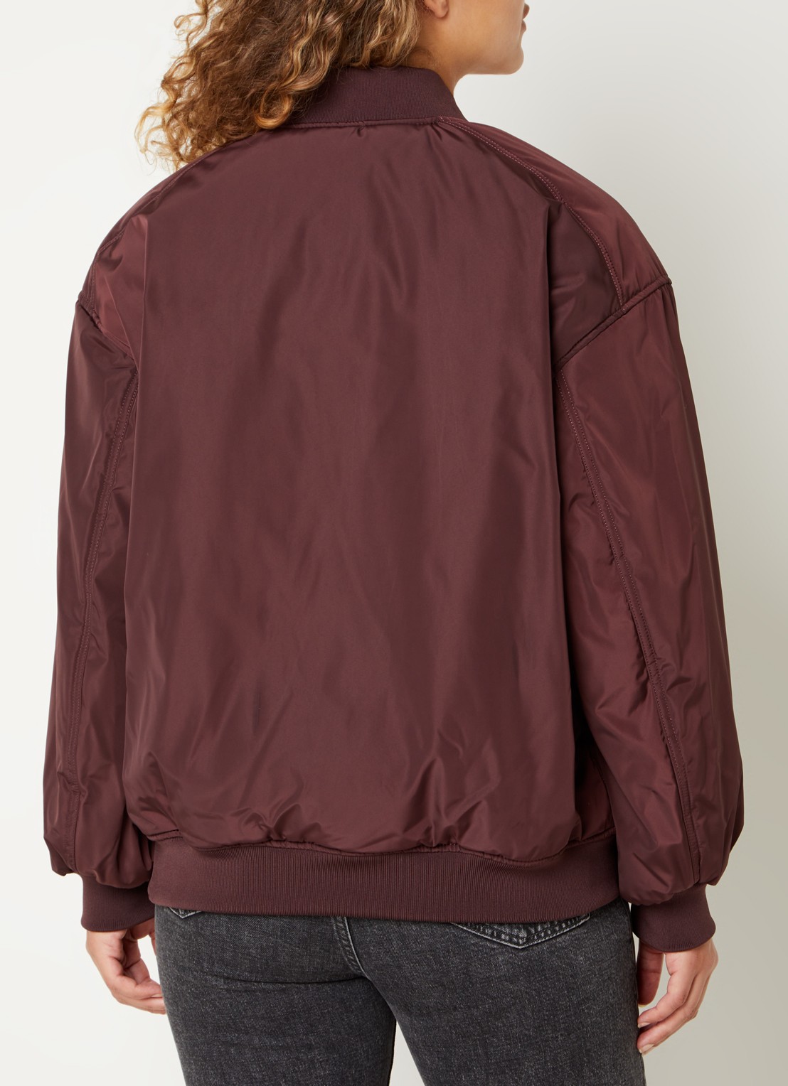 Airforce Bobby bomberjack met logo - achterkant aubergine