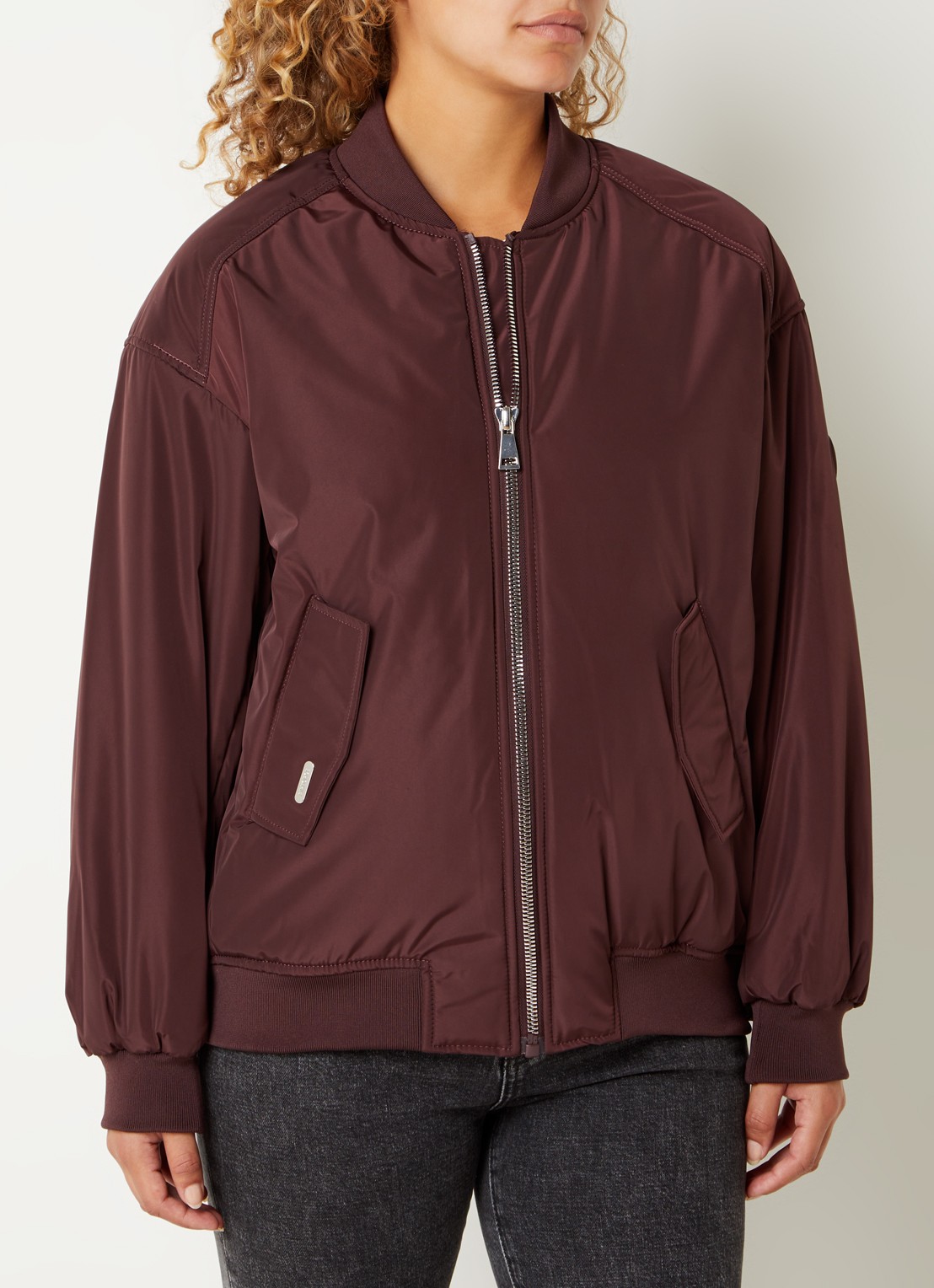 Airforce Bobby bomberjack met logo - detail 4 aubergine
