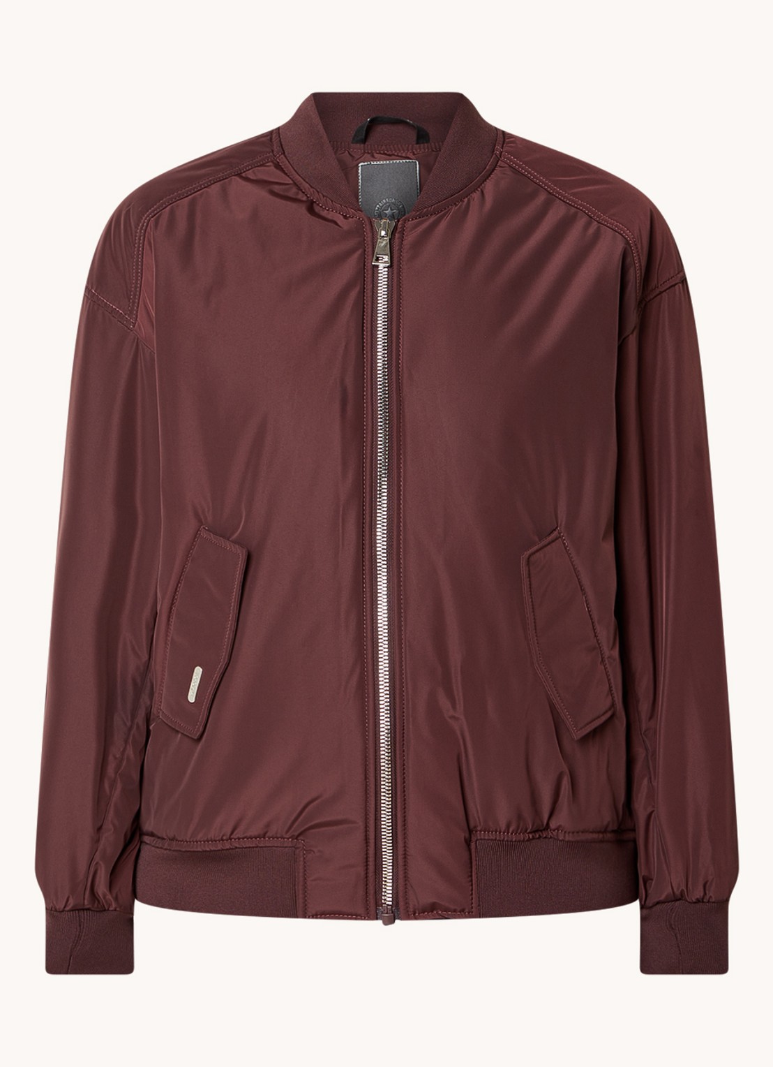Airforce Bobby bomberjack met logo - voorkant 2 aubergine