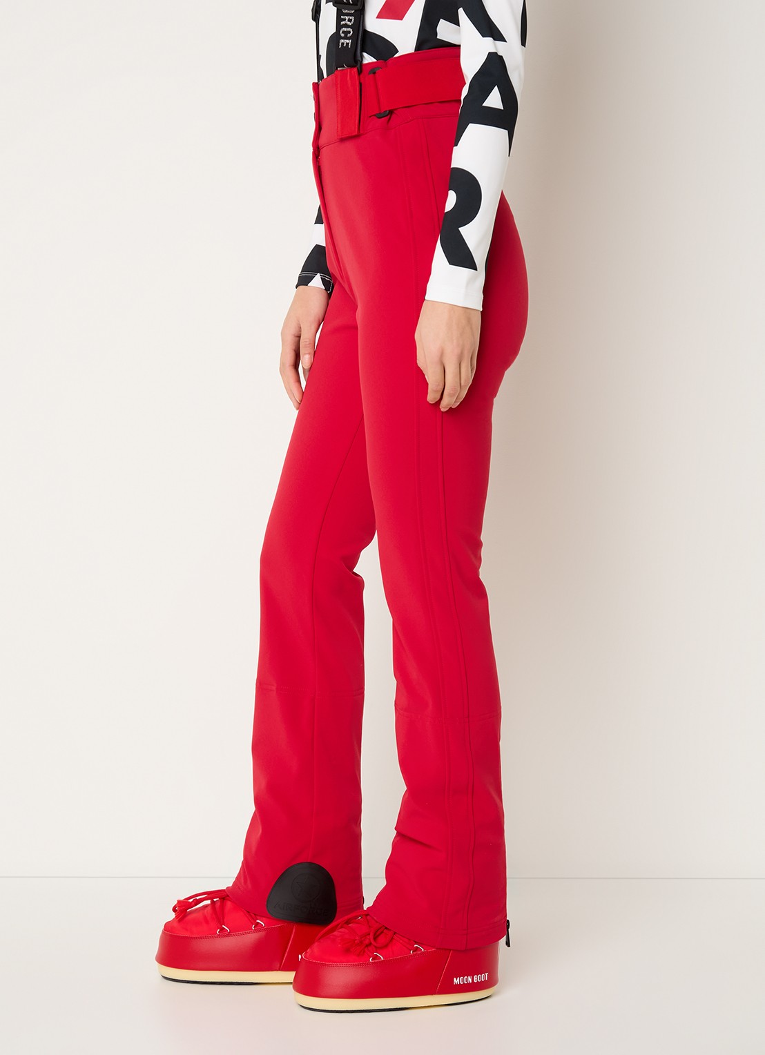 Airforce Christie high waist flared fit skibroek met afneembare bretels - detail 2 donkerrood
