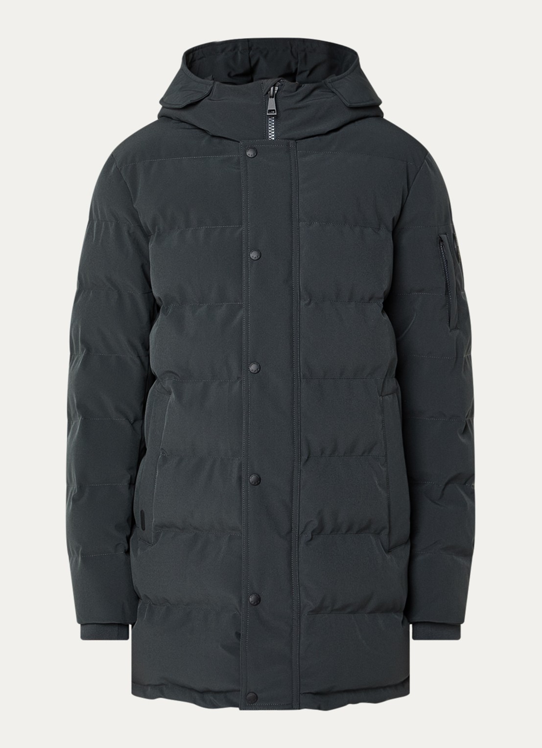 Airforce Chuck gewatteerde parka met capuchon en ritszakken - voorkant 2 antraciet