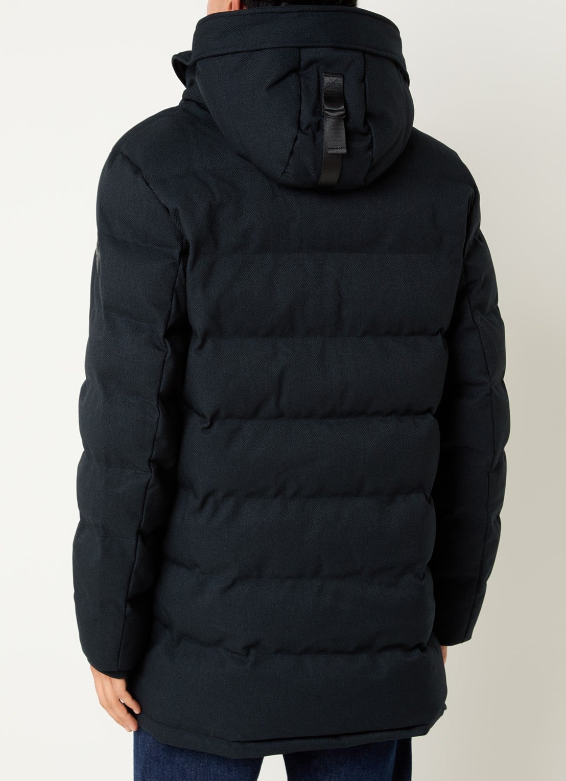 Airforce Chuck gewatteerde parka met capuchon en ritszakken - achterkant 2 donkerblauw