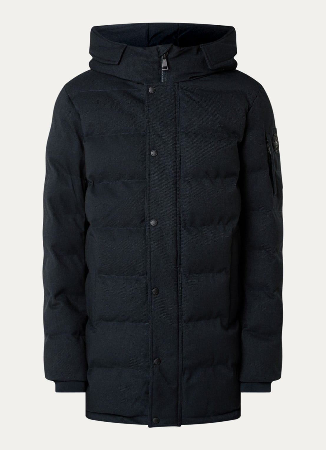Airforce Chuck gewatteerde parka met capuchon en ritszakken - voorkant 3 donkerblauw