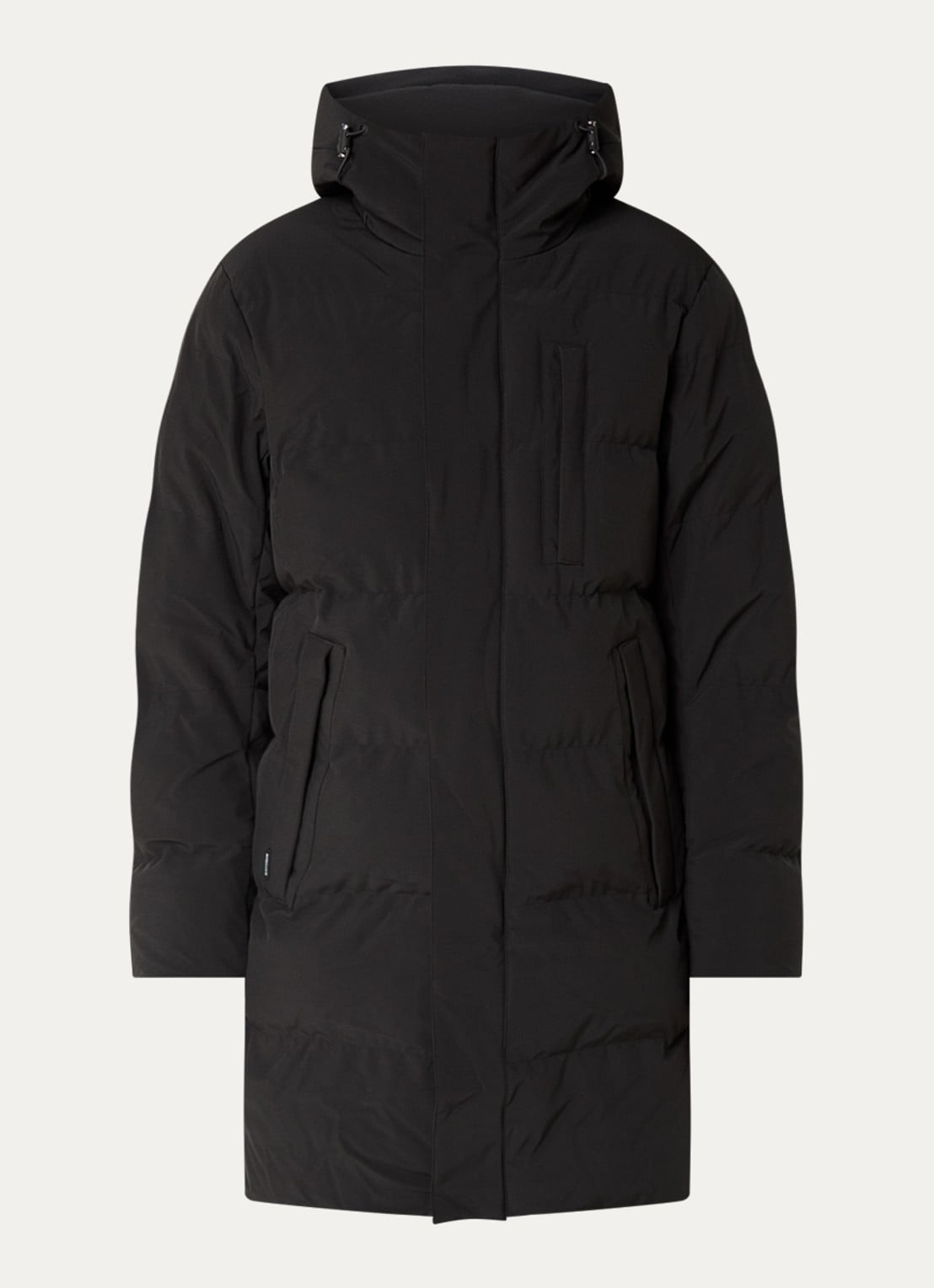 Airforce Colt gewatteerde parka met capuchon en ritszakken - voorkant 2 zwart
