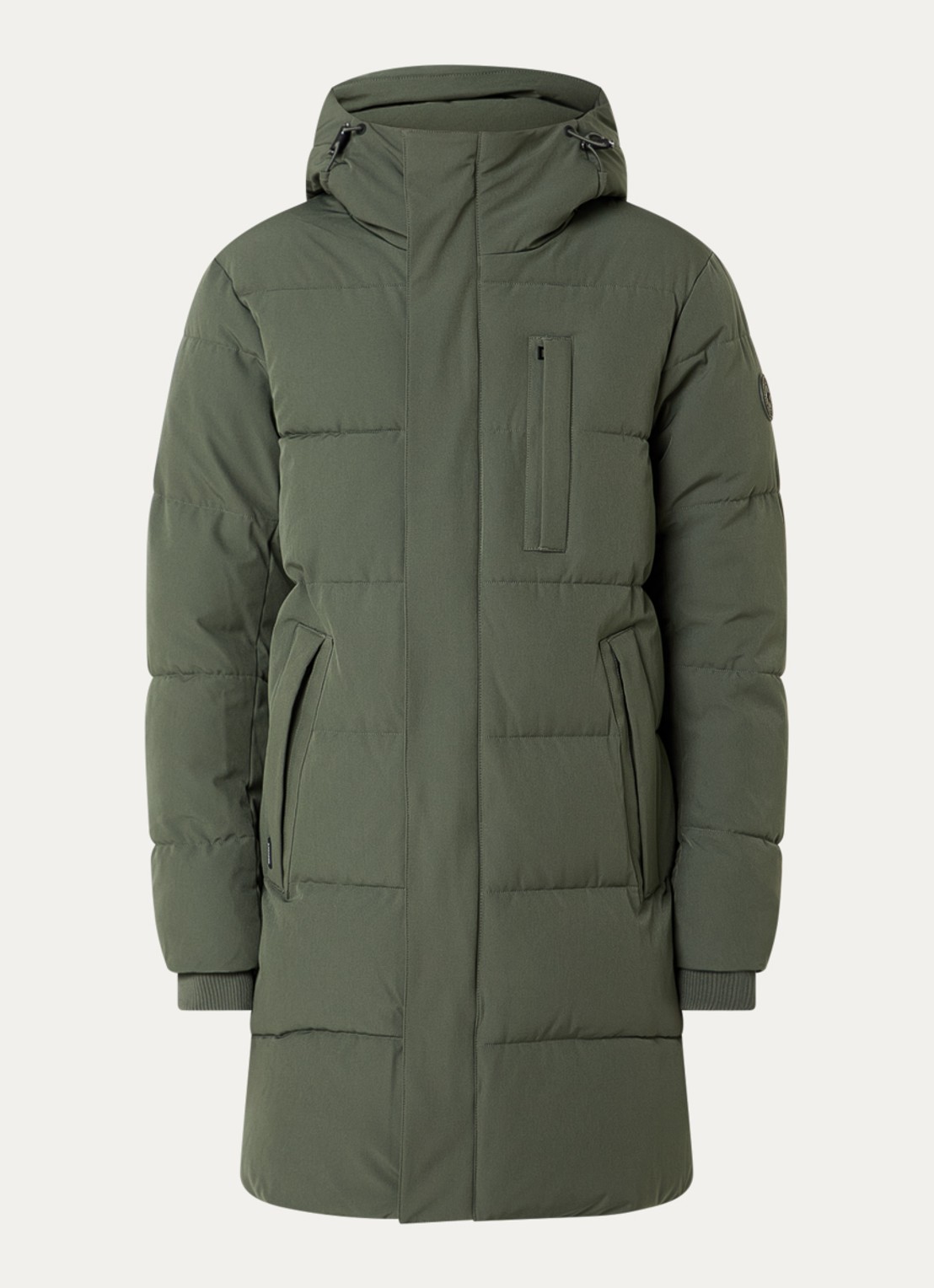 Airforce Colt gewatteerde parka met capuchon en ritszakken - voorkant 2 donkergroen