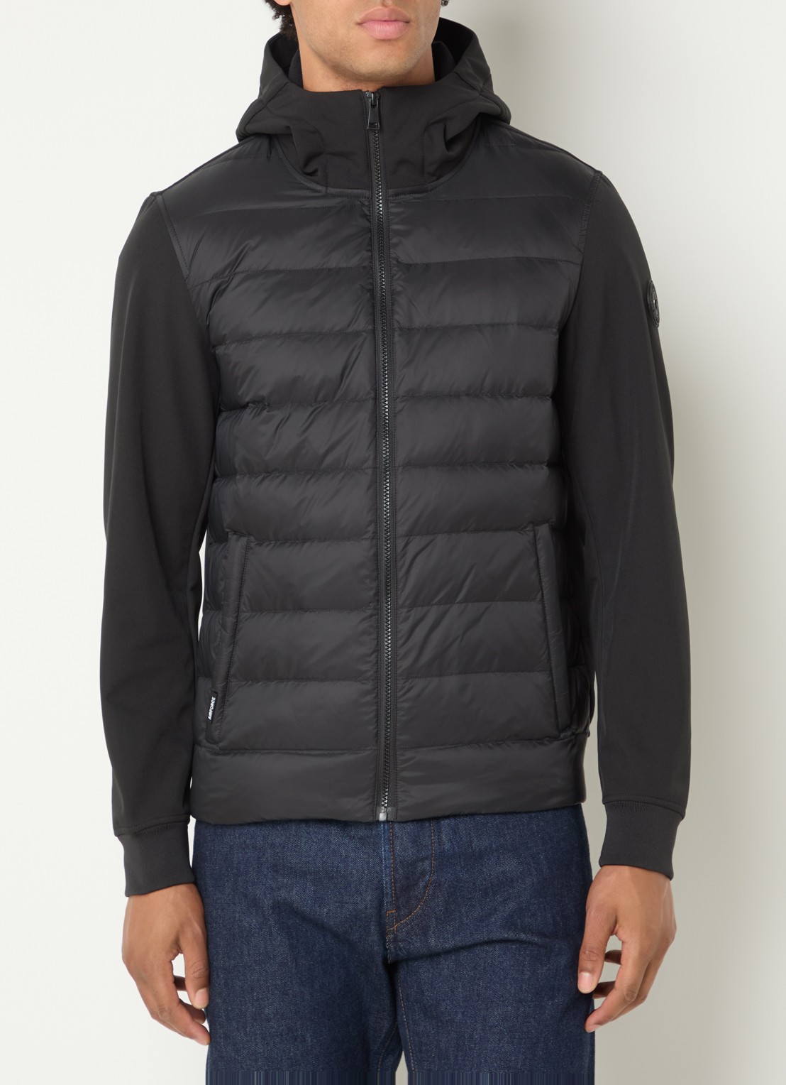 Airforce Cove gewatteerd windjack - detail zwart