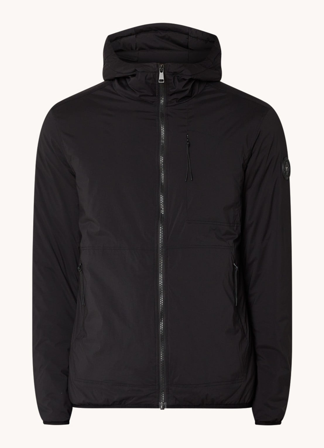 Airforce Daniel gewatteerd jack met logo - voorkant 2 zwart