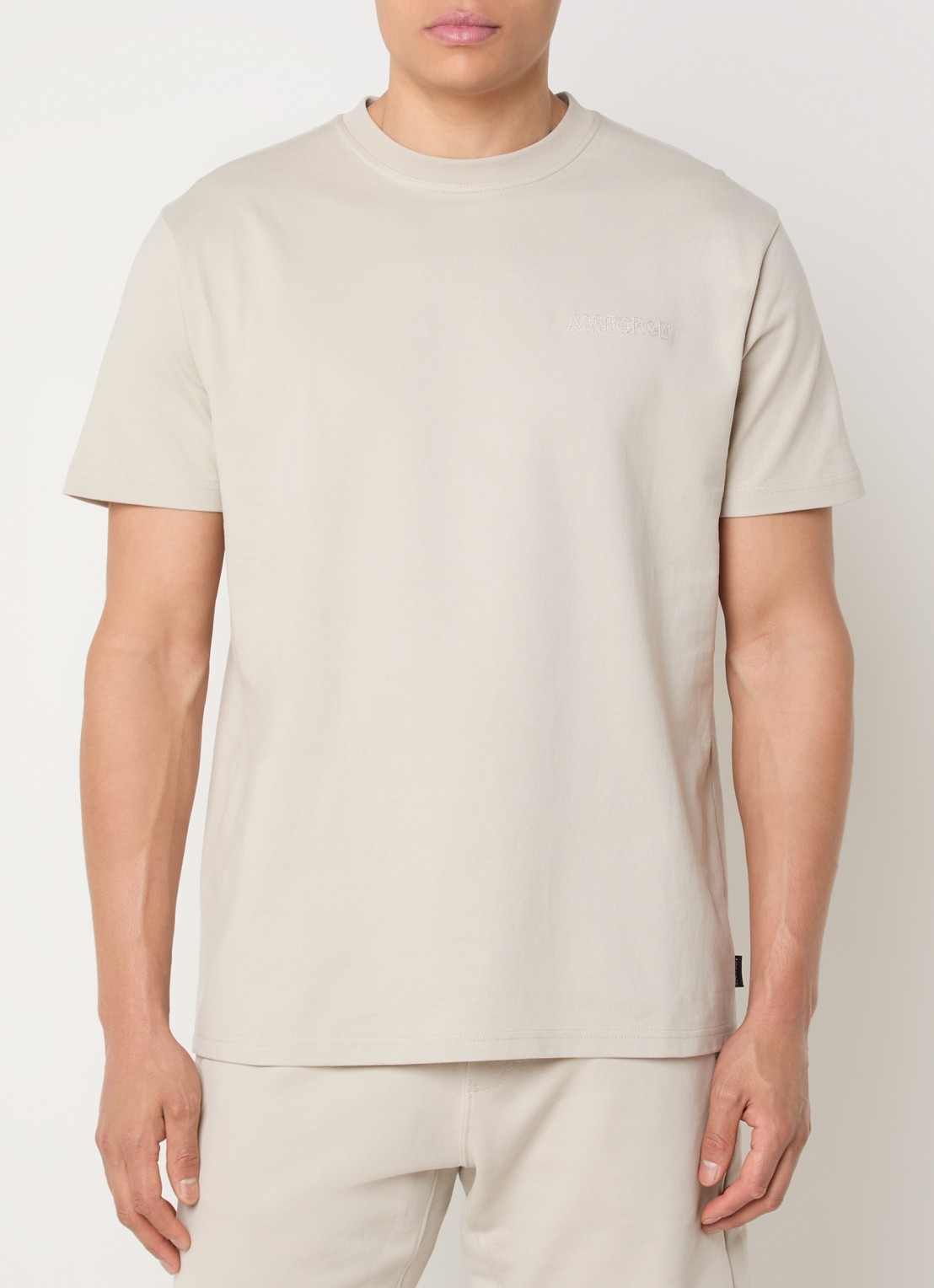 Airforce Dipilopia T-shirt met logoborduring - achterkant beige