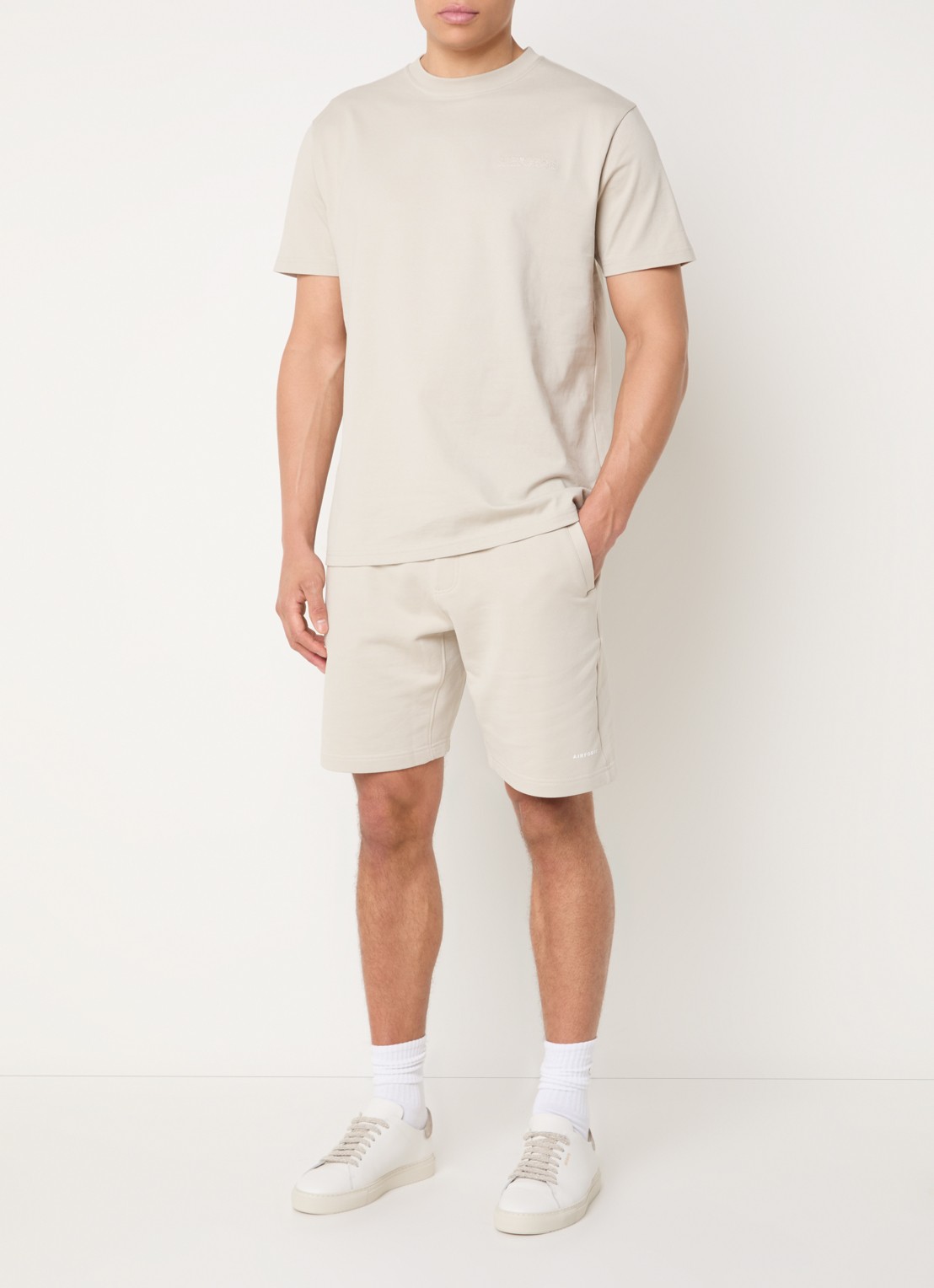 Airforce Dipilopia T-shirt met logoborduring - voorkant 3 beige