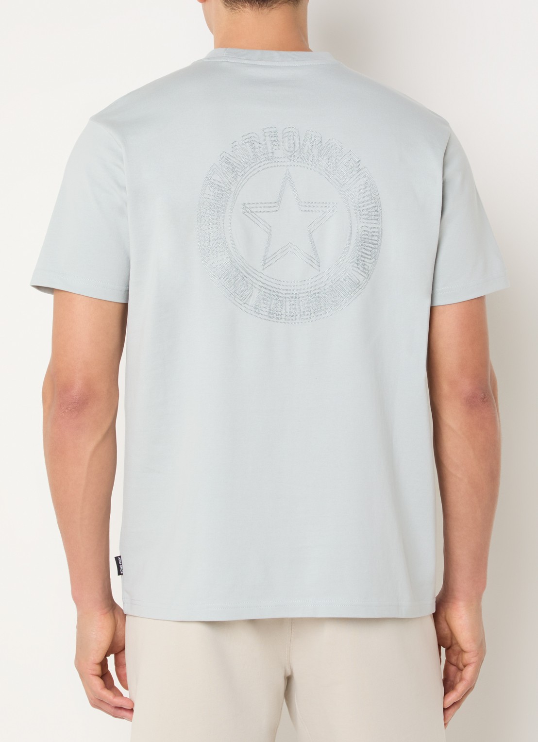 Airforce Dipilopia T-shirt met logoborduring - detail 3 lichtblauw