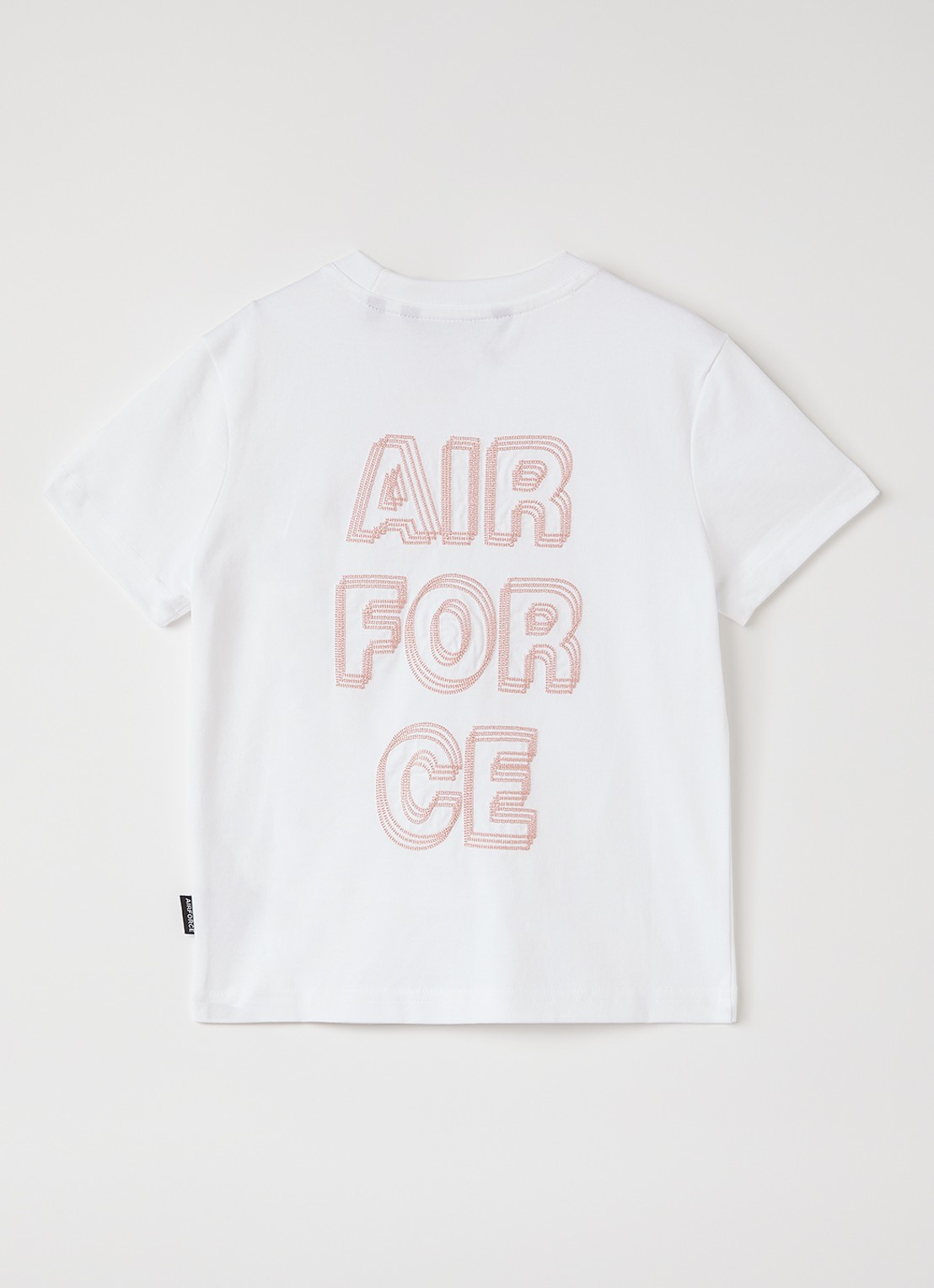 Airforce Diplopia T-shirt met logoborduring en backprint - voorkant 2 wit