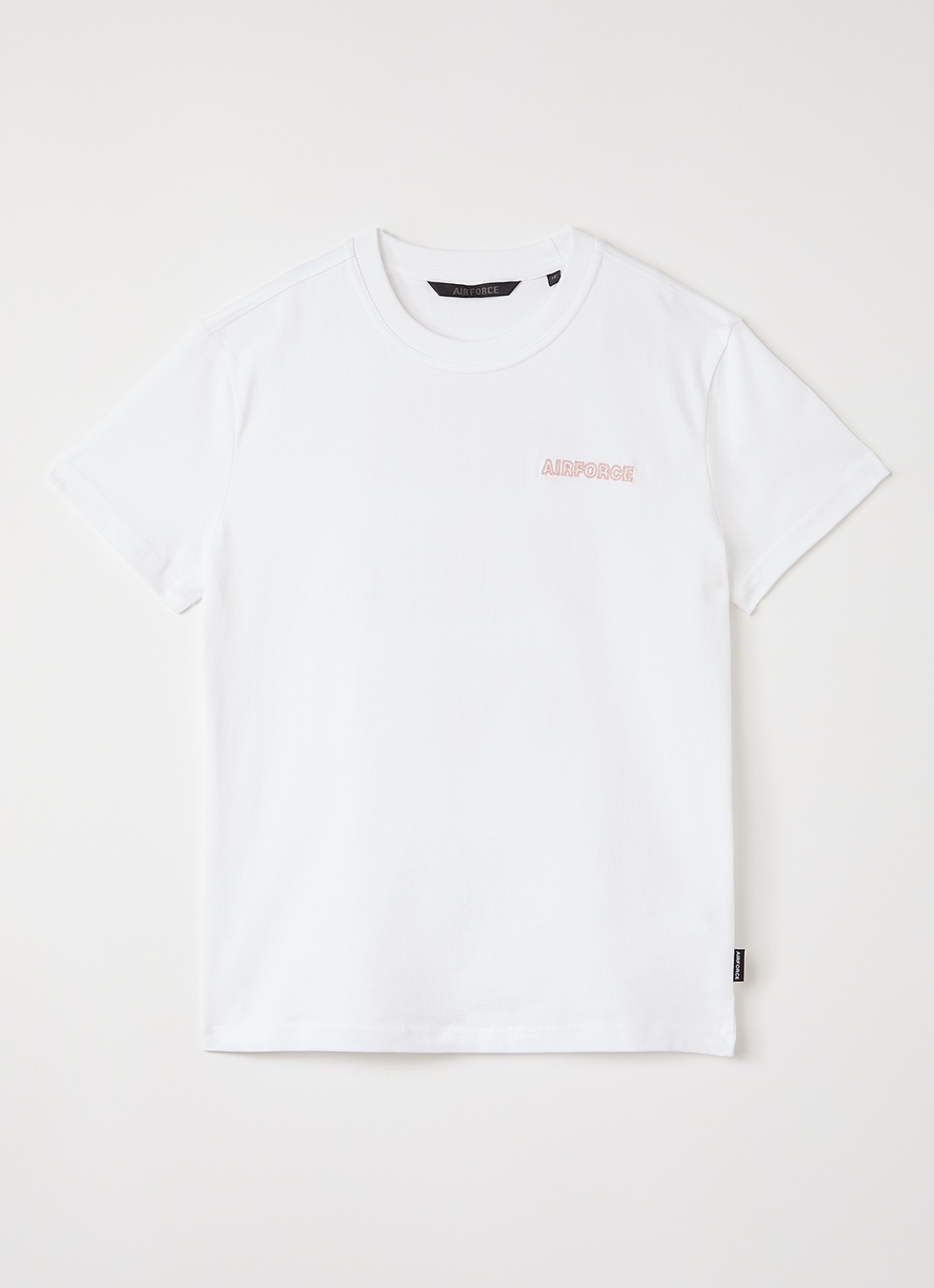 Airforce Diplopia T-shirt met logoborduring en backprint - voorkant 3 wit