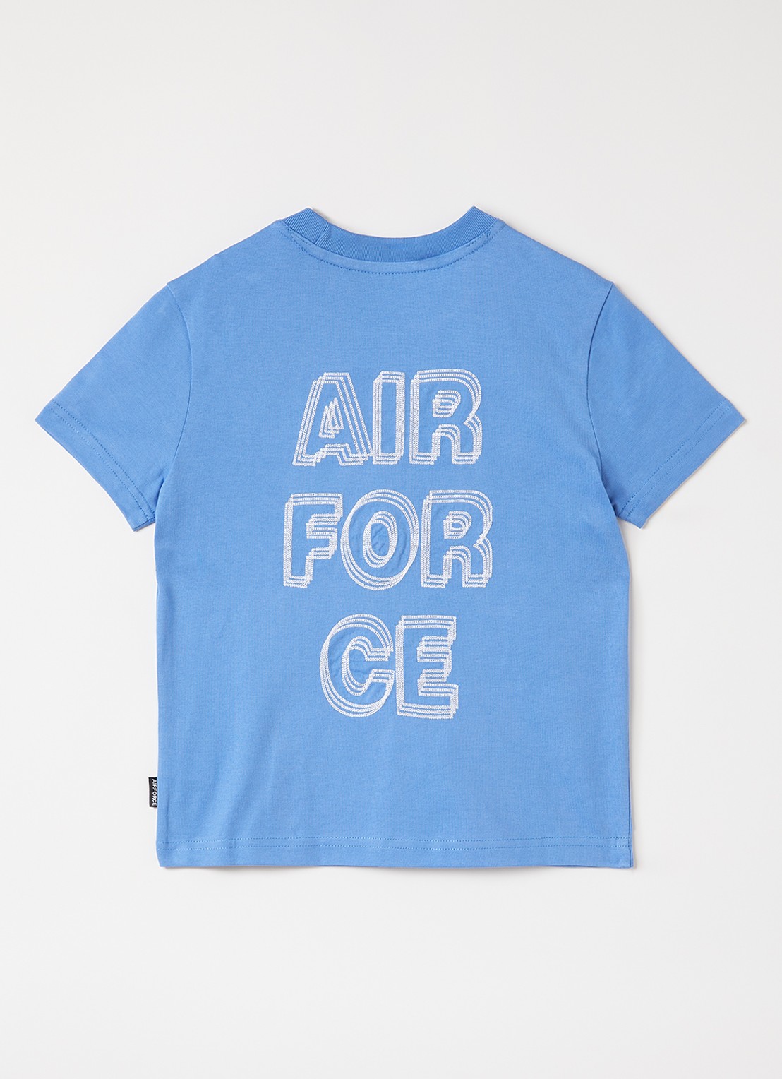 Airforce Diplopia T-shirt met logoborduring en backprint - voorkant 2 blauw