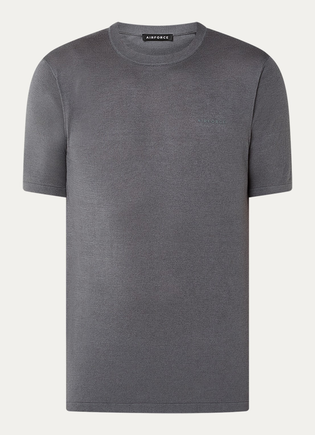 Airforce Fijngebreid T-shirt  - voorkant grijs