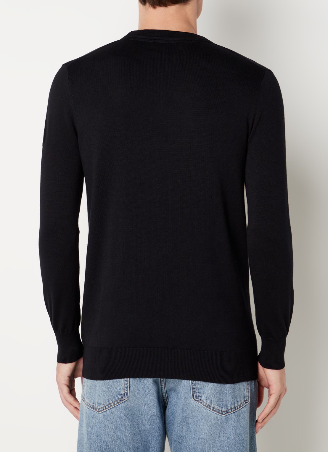 Airforce Fijngebreide pullover met ronde hals - achterkant 5 zwart