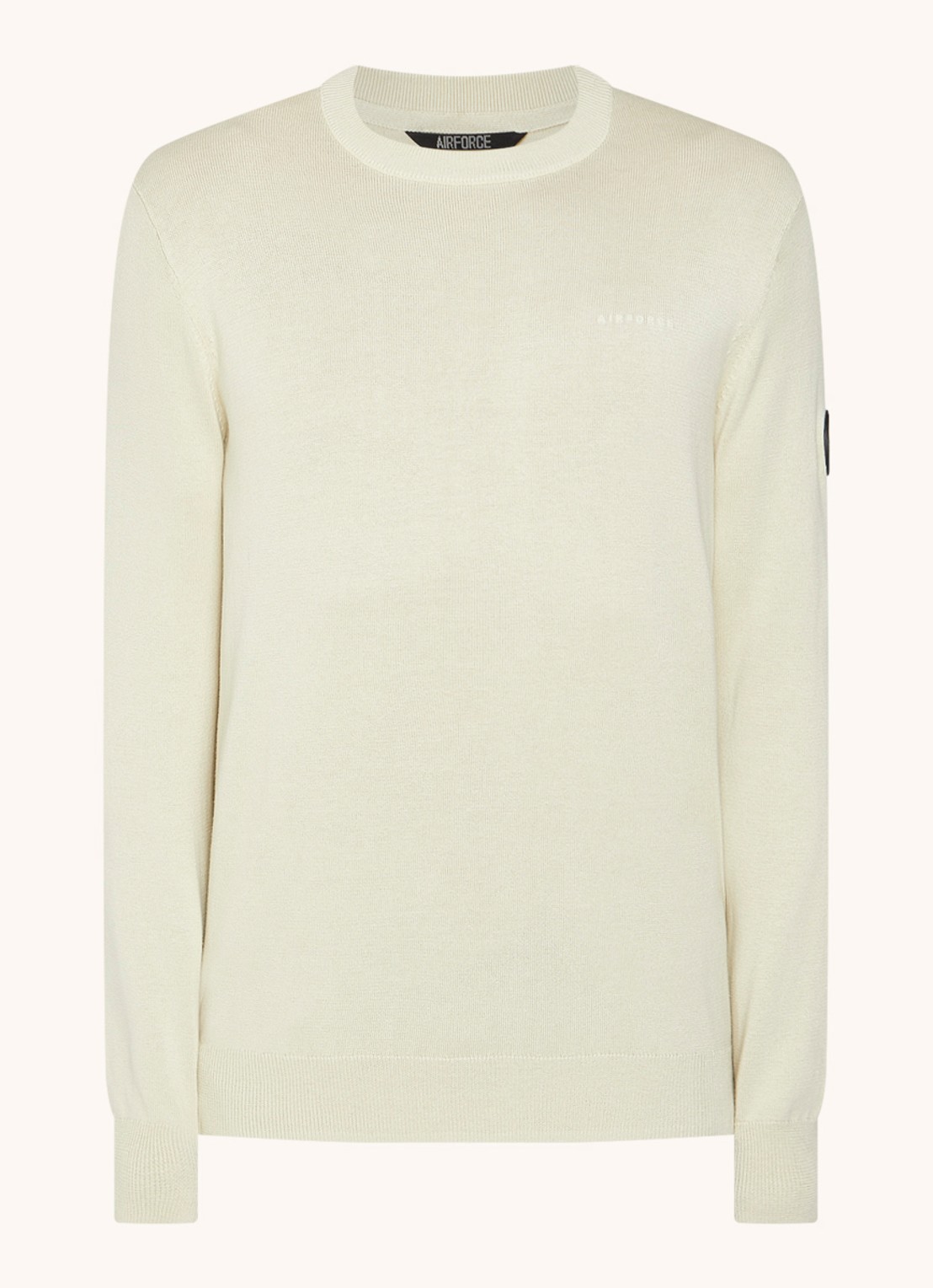 Airforce Fijngebreide pullover met ronde hals - voorkant 2 lindegroen