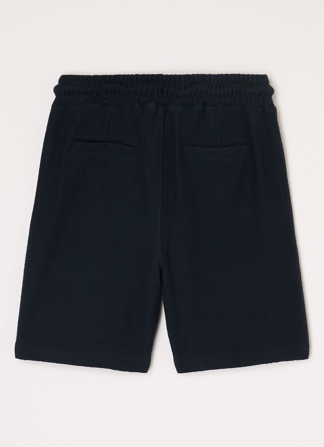 Airforce Fijngebreide straight fit korte joggingbroek van  katoen - voorkant 3 donkerblauw