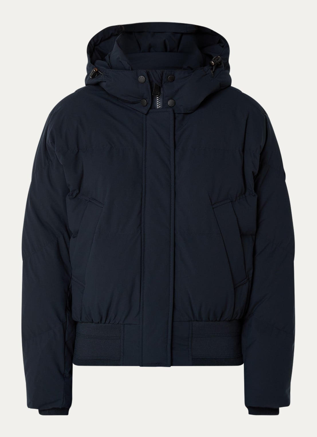 Airforce Gewatteerd bomberjack met afneembare capuchon - voorkant donkerblauw