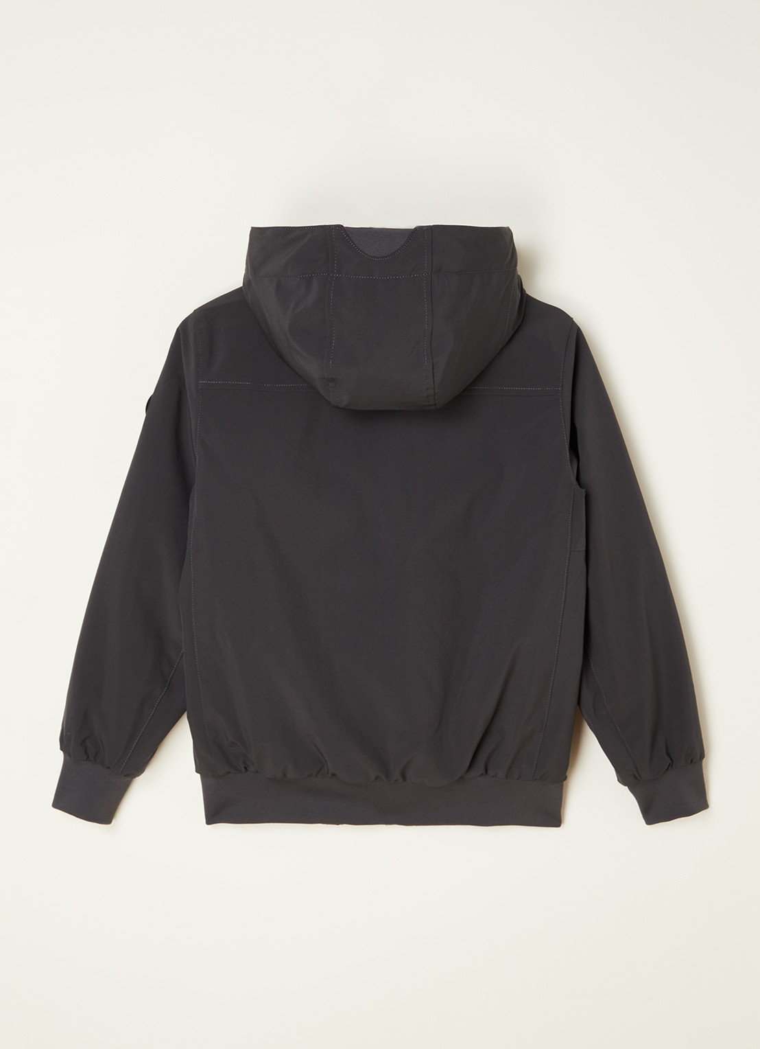 Airforce Gewatteerd bomberjack van softshell met capuchon - achterkant 3 donkergrijs