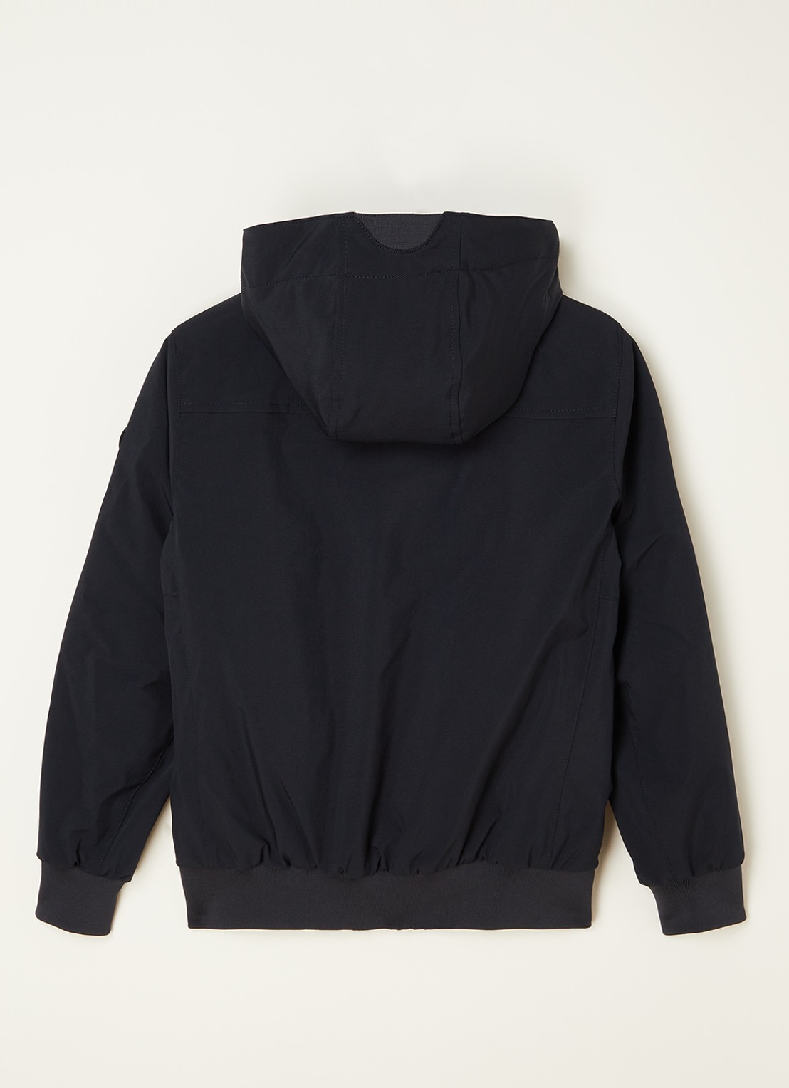 Airforce Gewatteerd bomberjack van softshell met capuchon - achterkant 3 donkerblauw