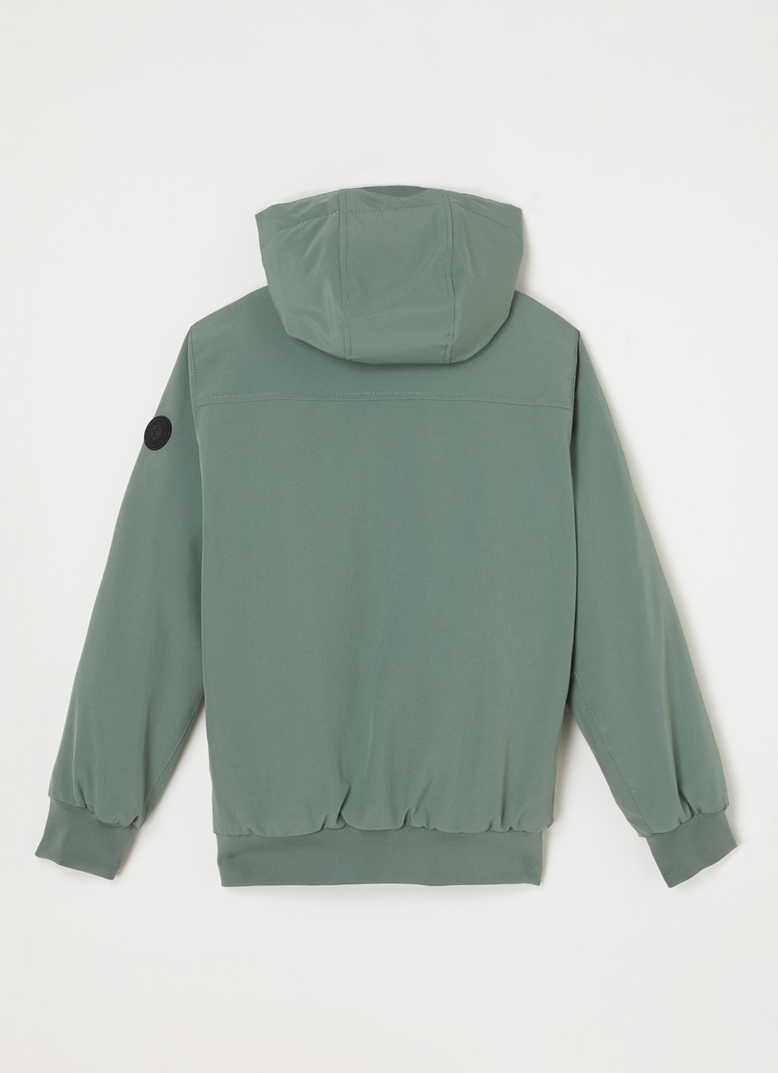 Airforce Gewatteerd bomberjack van softshell met capuchon - achterkant lindegroen