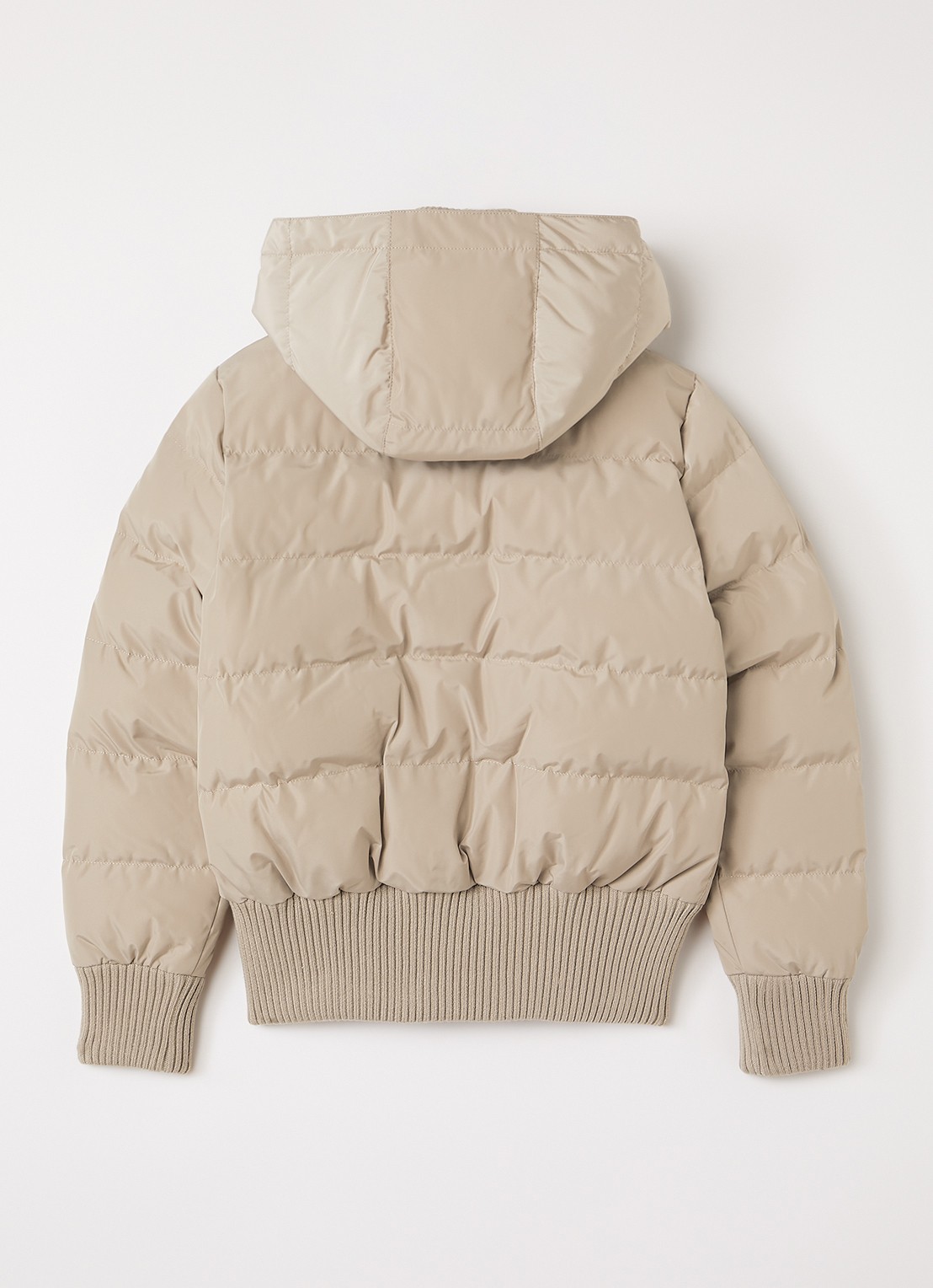 Airforce Gewatteerde bomberjack met capuchon - achterkant 3 beige